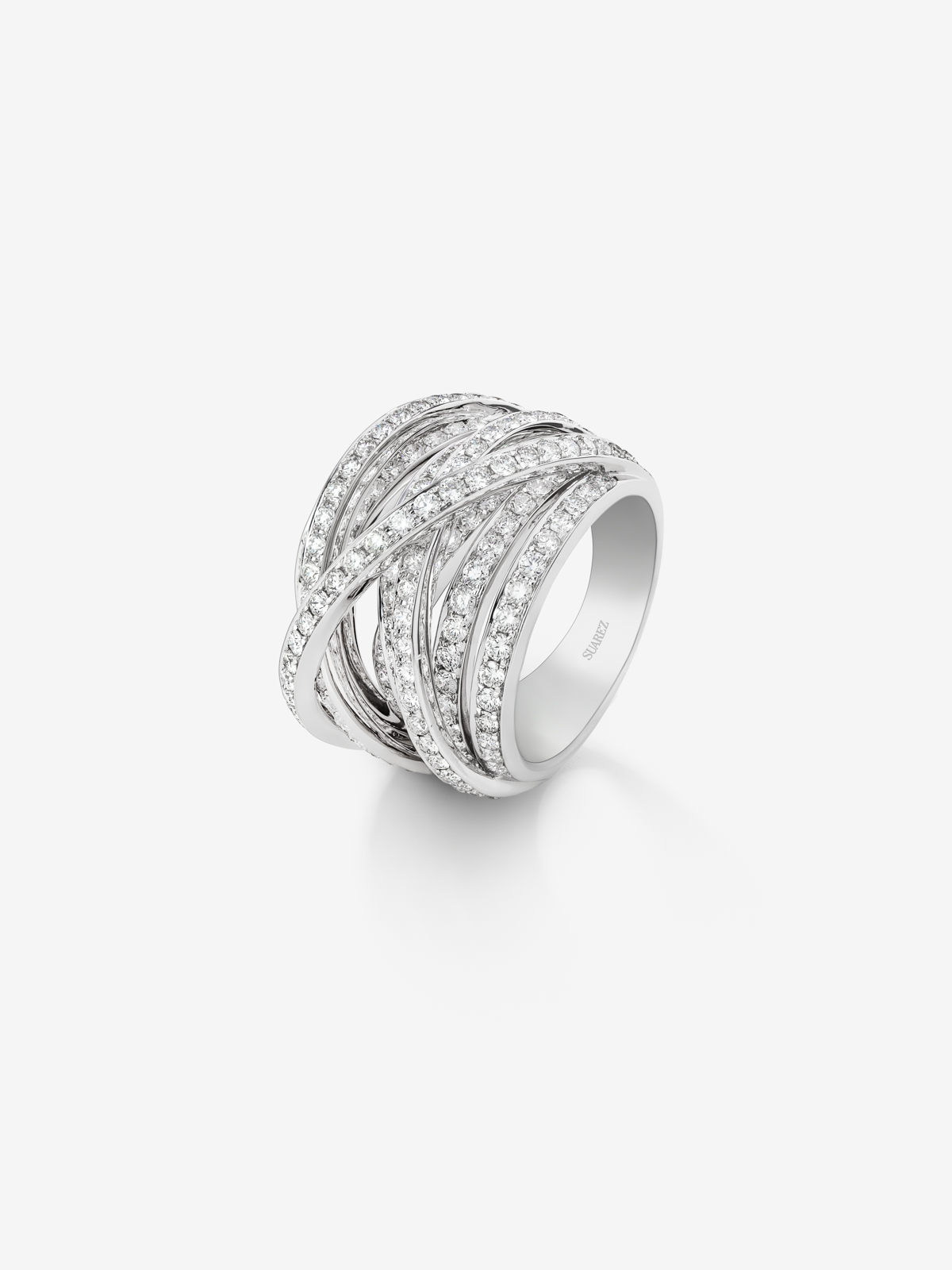 18K White Gold Multibrazo Ring with 2.67 cts white diamonds