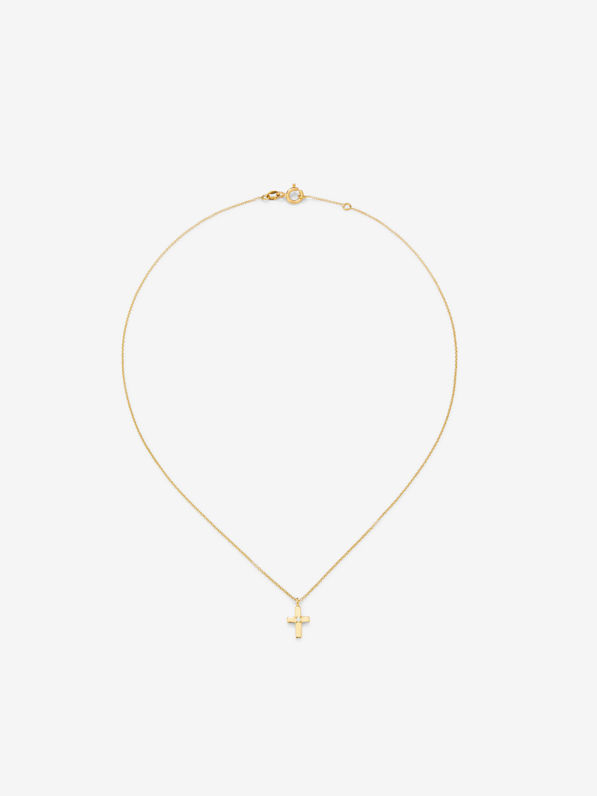 Pendant chain with small 18K yellow gold cross