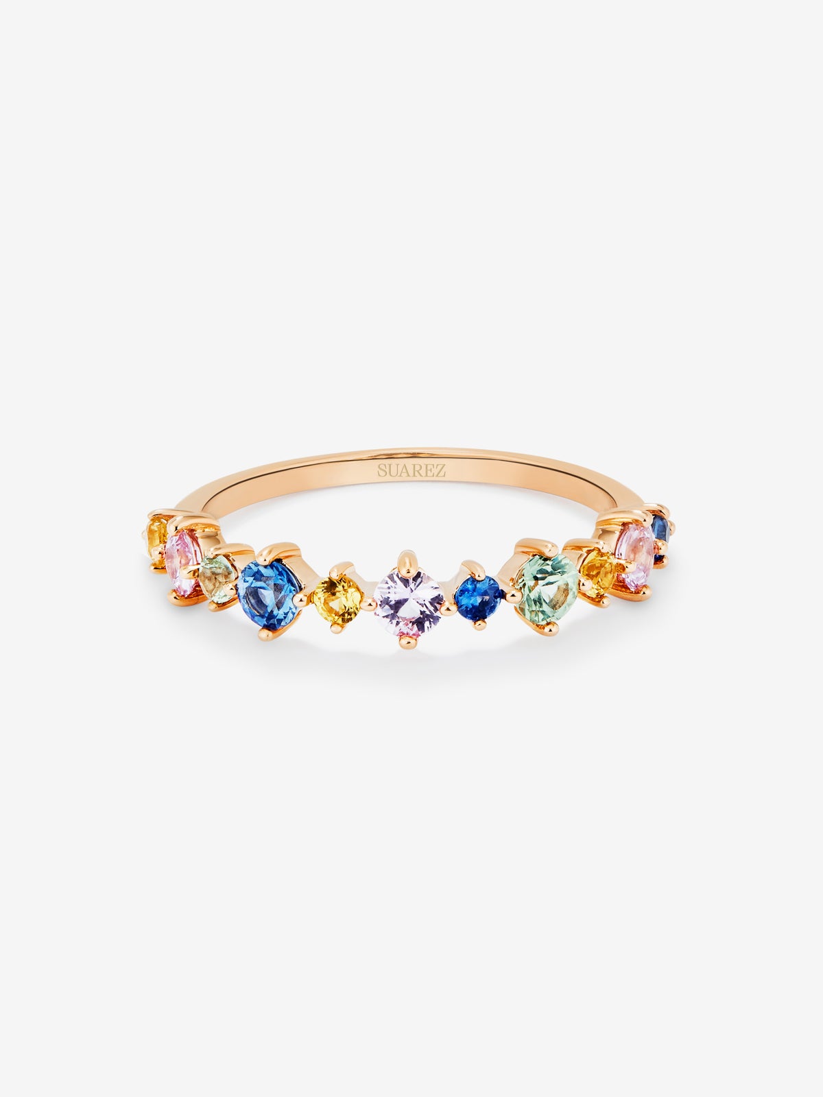 18K Rose Gold Ring with Multicolor Sapphire
