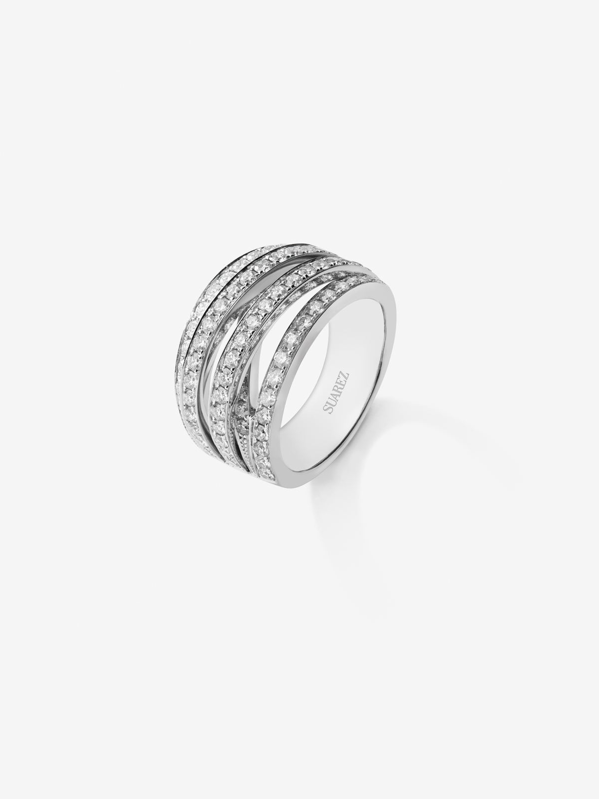 18kt White Gold Multibrazo Ring with diamonds