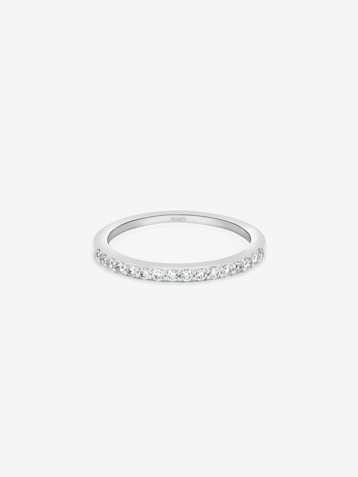 Half ring in 18K white gold with 16 brilliant-cut diamonds with a total of 0.21 cts