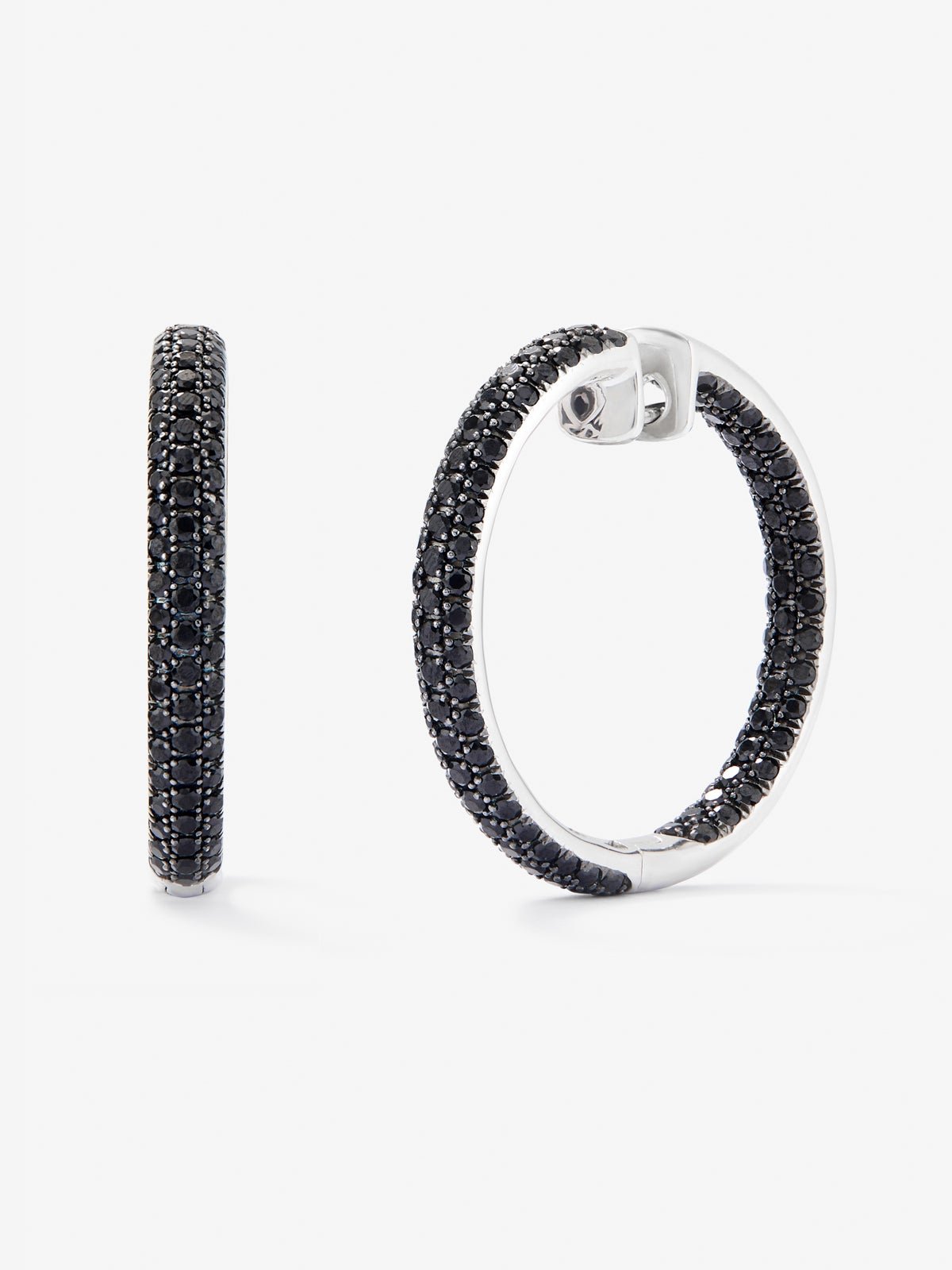 925 silver earrings with black spinels