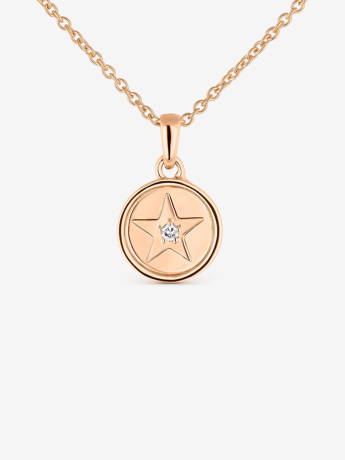 18kt rose gold pendant with diamonds