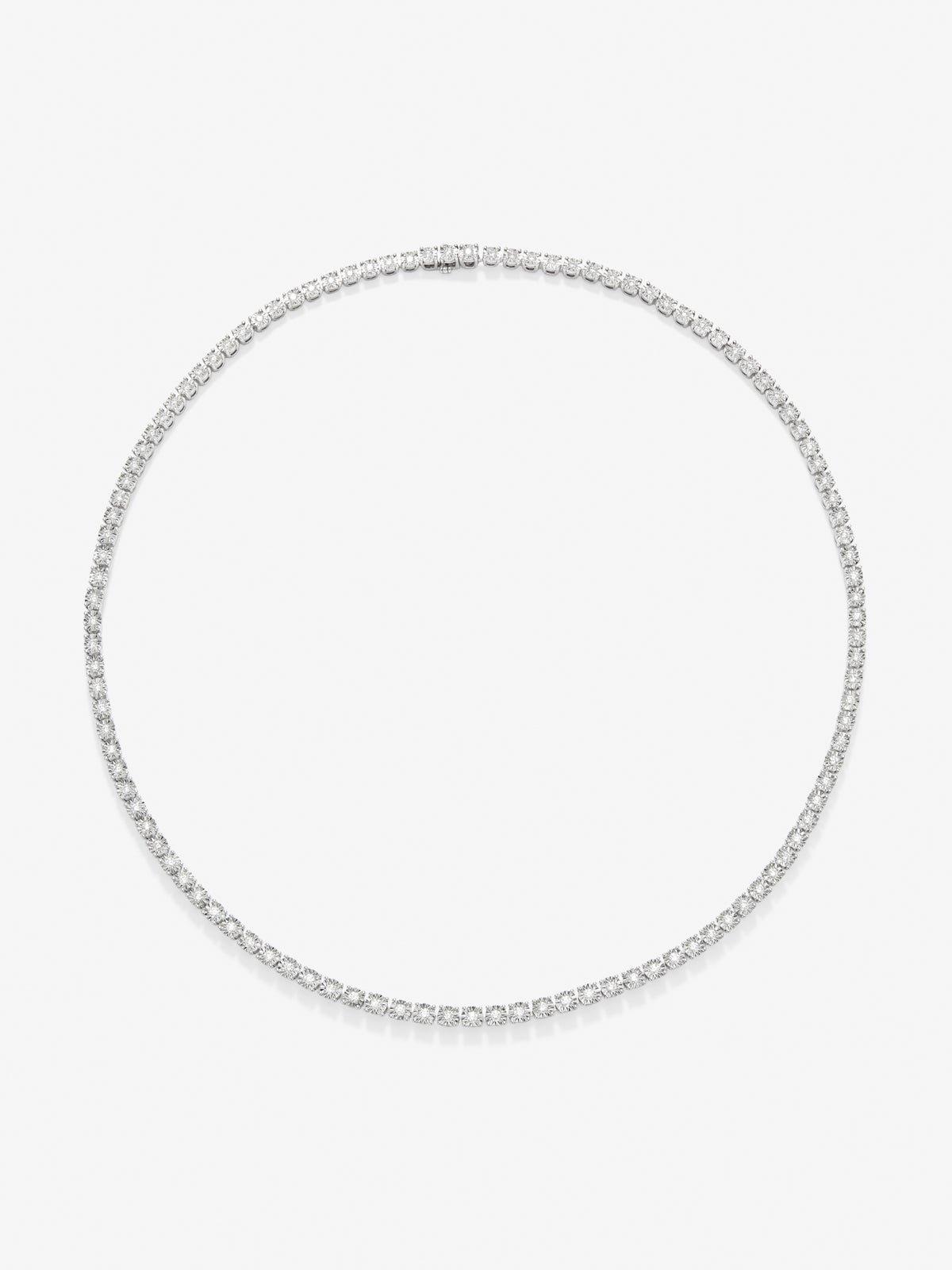 Gargantilla Riviere Collar of 18k White Gold with Diamonds