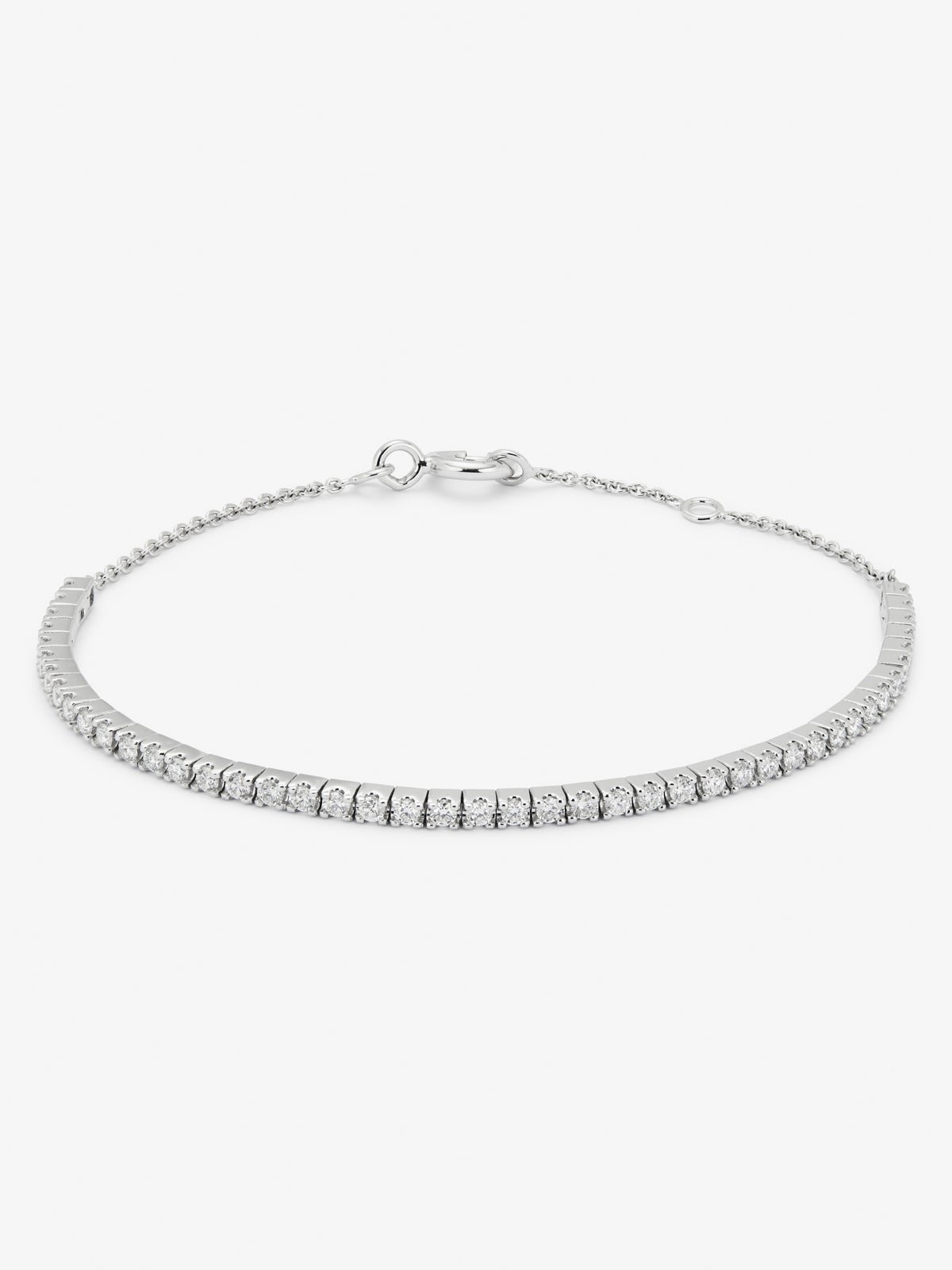Pulsera rivière de oro blanco de 18K con diamantes en talla brillante de 0,09 cts