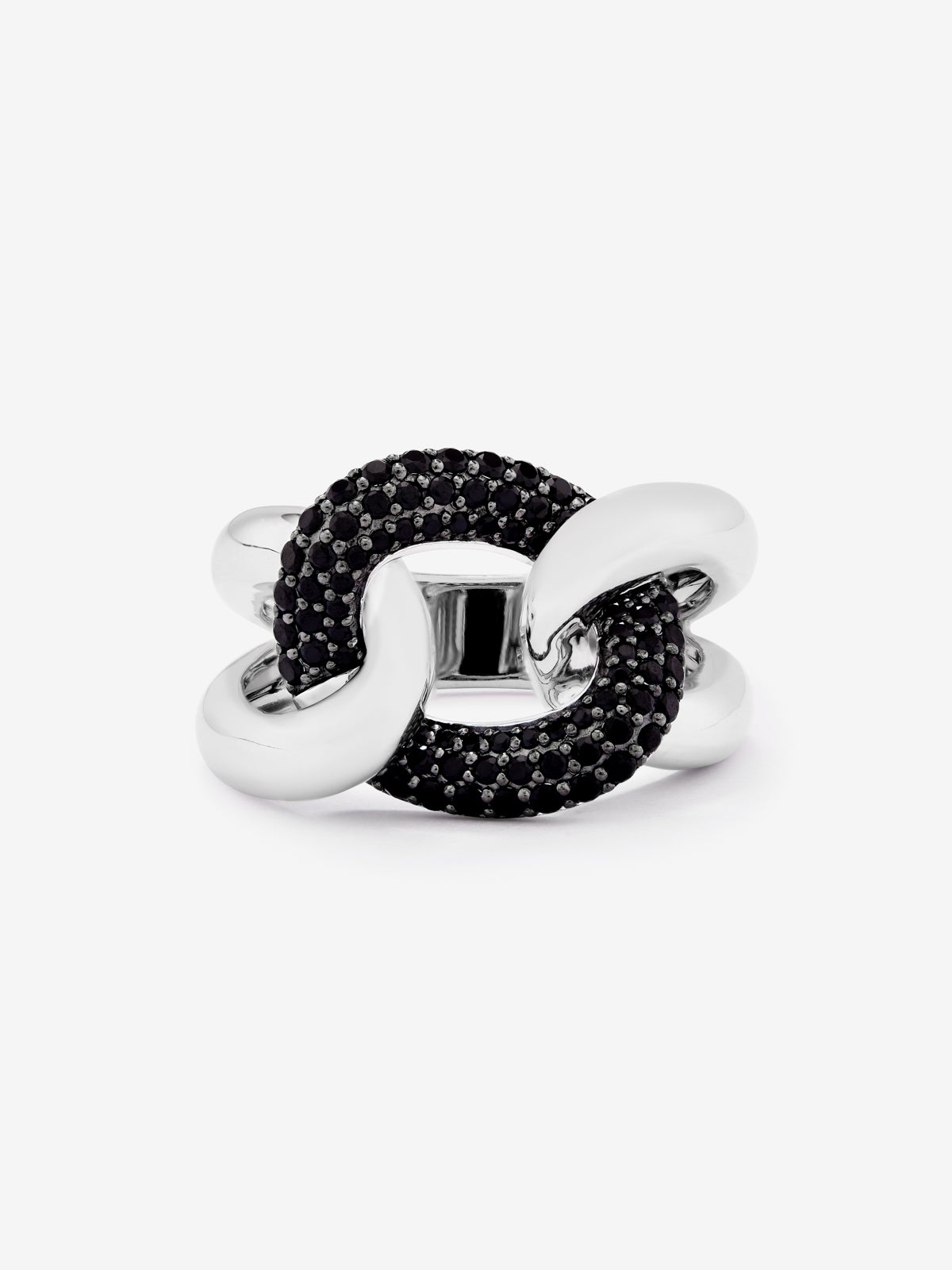 Ring with 925 silver knot with spinels