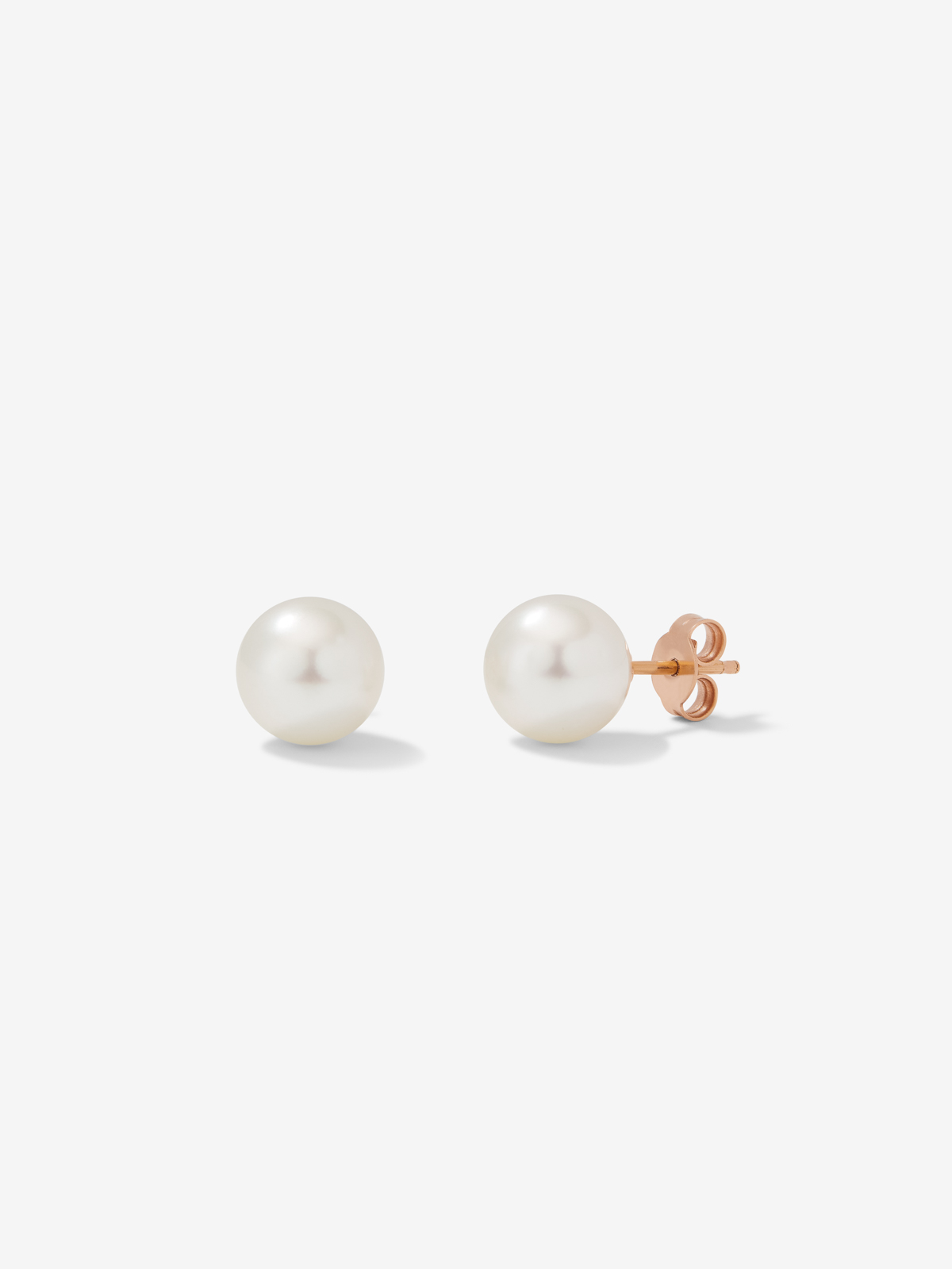 18k Rose Gold Button Earring with 10mm Australian Pearl