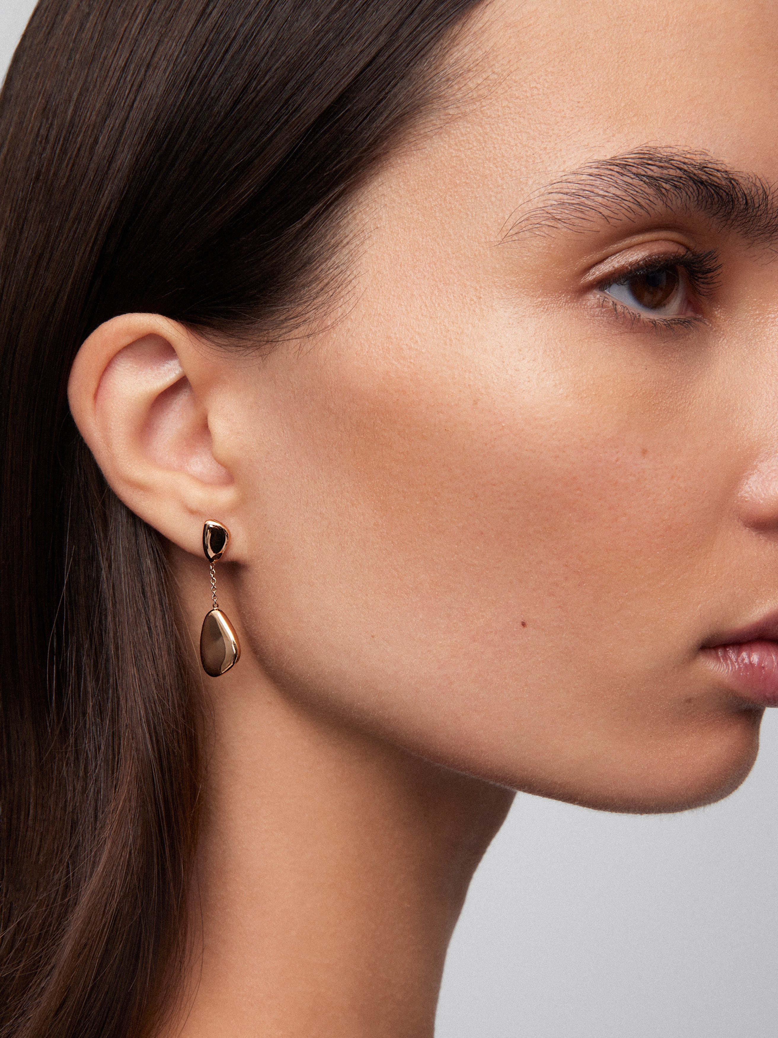 Pendientes de oro rosa de 18K con esferas