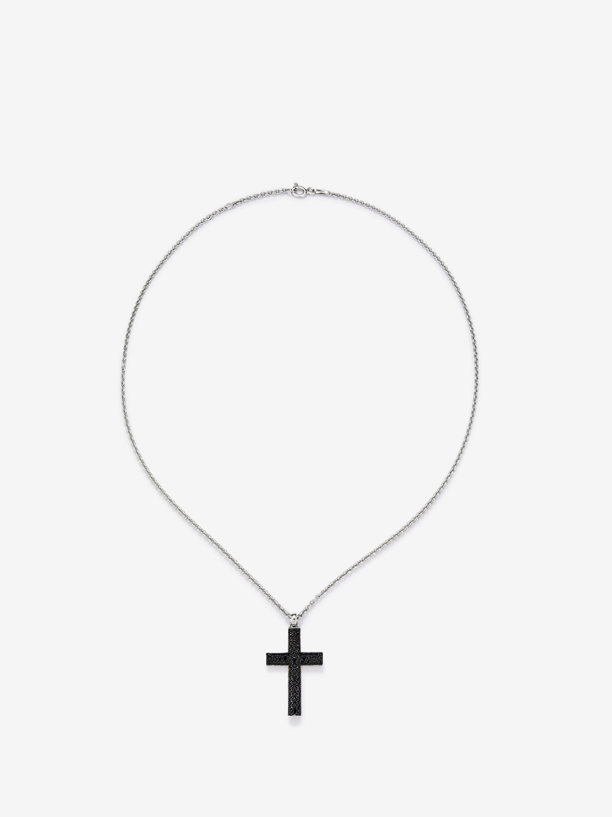 925 Silver cross pendant chain with spinels