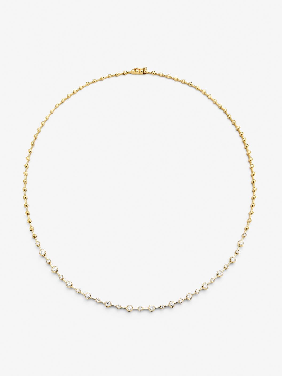18K yellow gold necklace with white diamonds of 0.95 cts