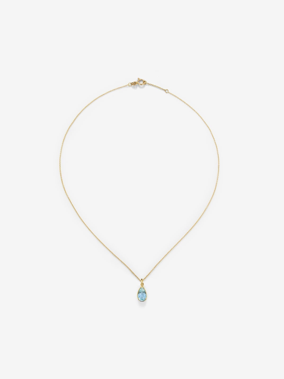18K yellow gold pendant necklace with topaz