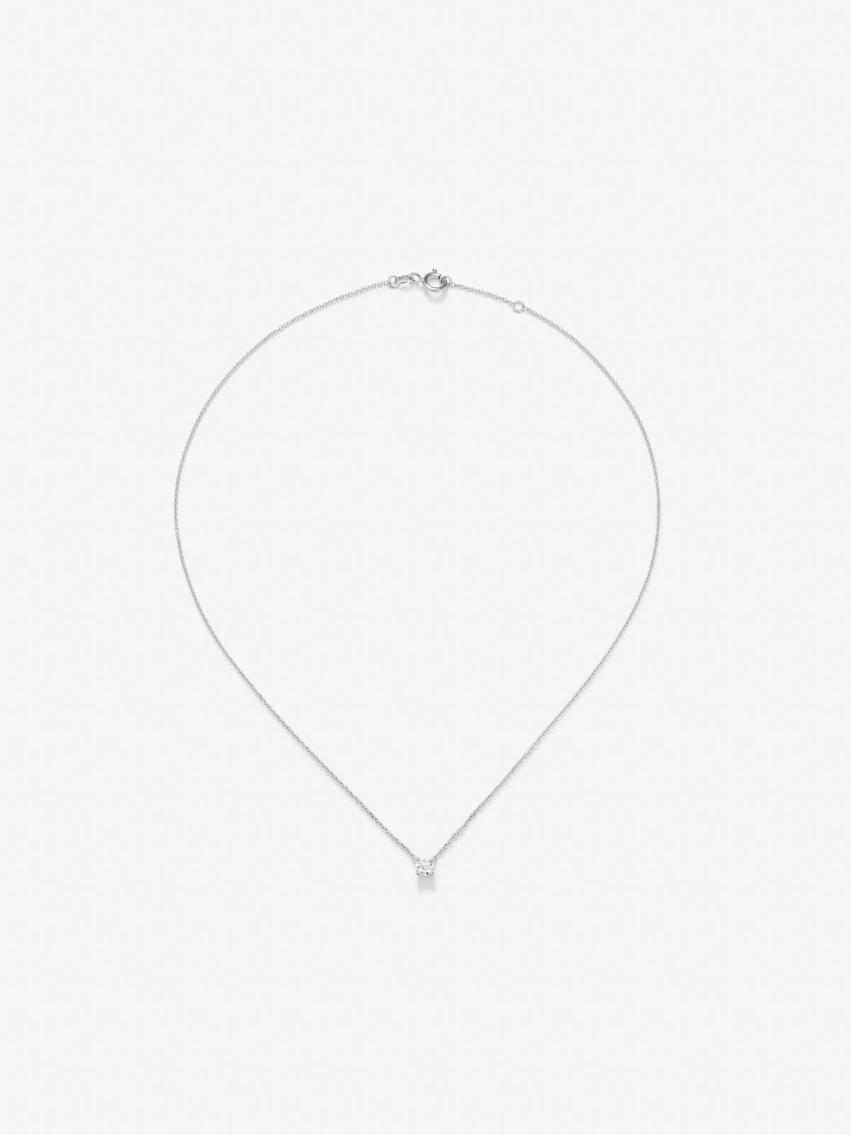 Colgante de oro blanco de 18K con diamante en talla brillante de 0,2 cts