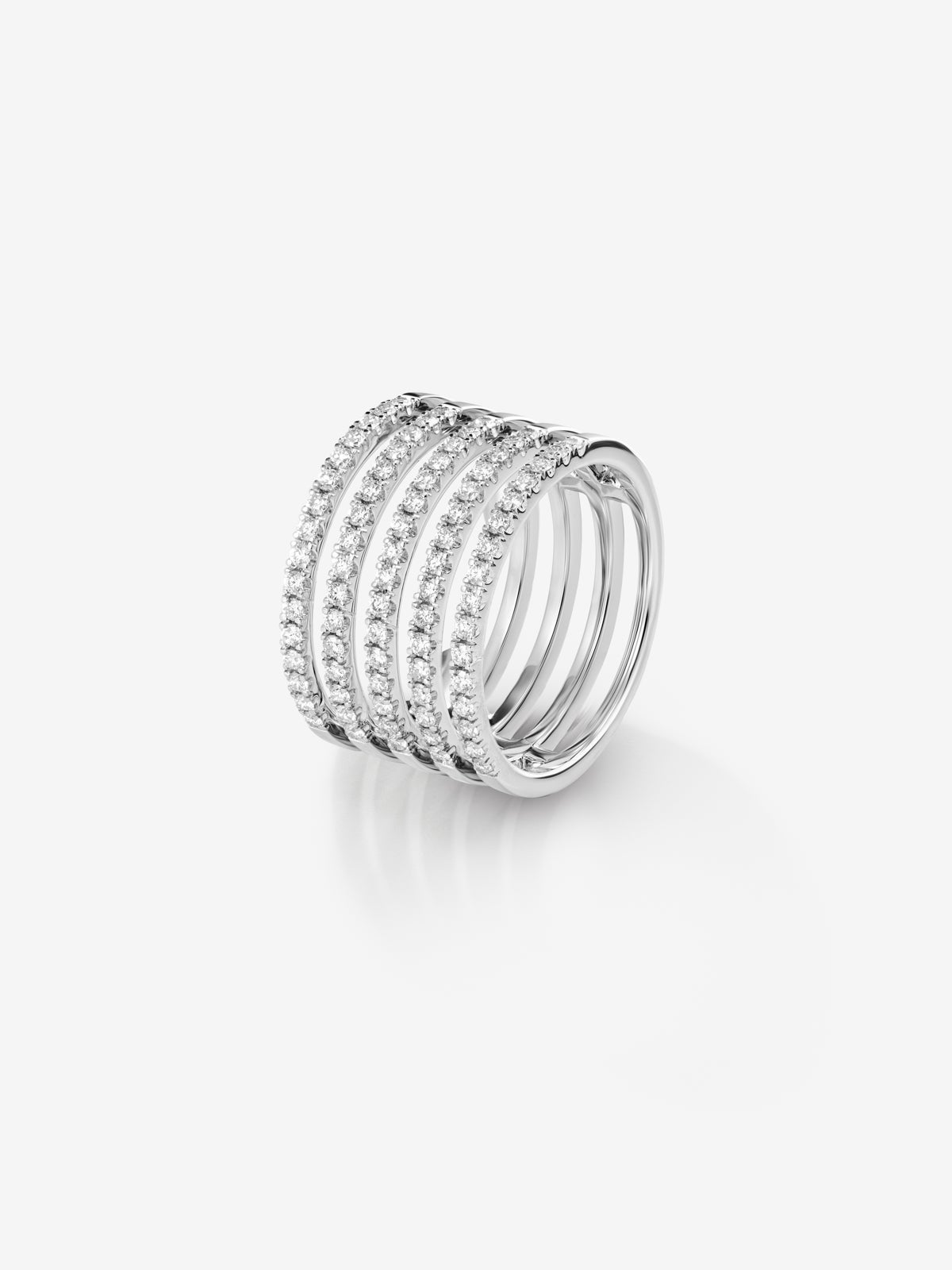 18kt White Gold Multiar Ring with Diamonds