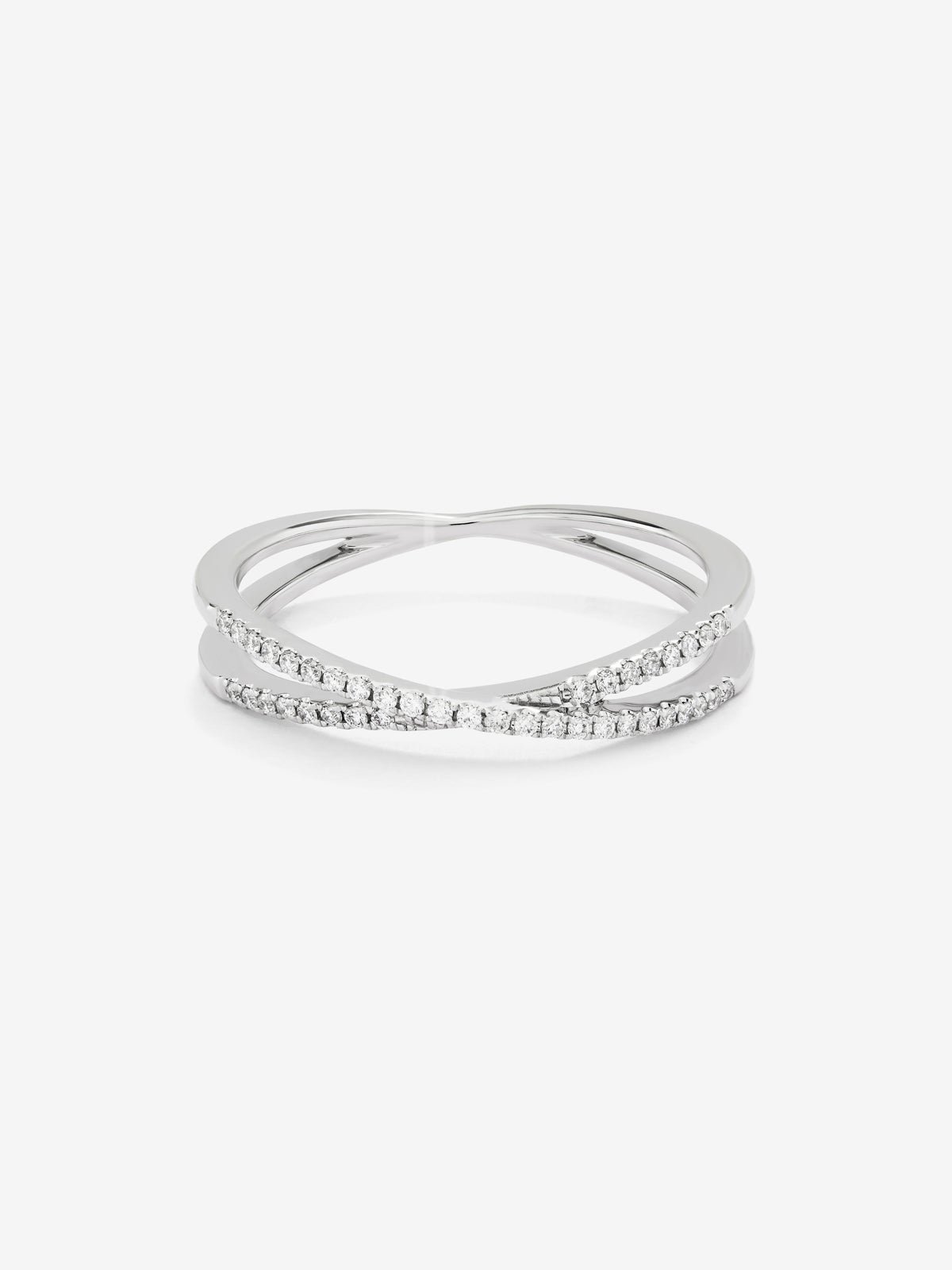 18K White Gold Double Diamond Ring