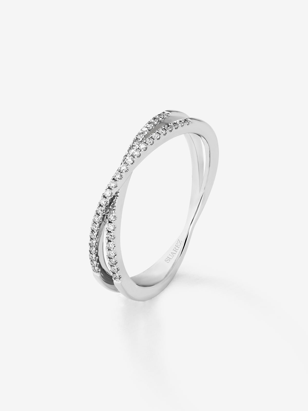 18K White Gold Double Diamond Ring