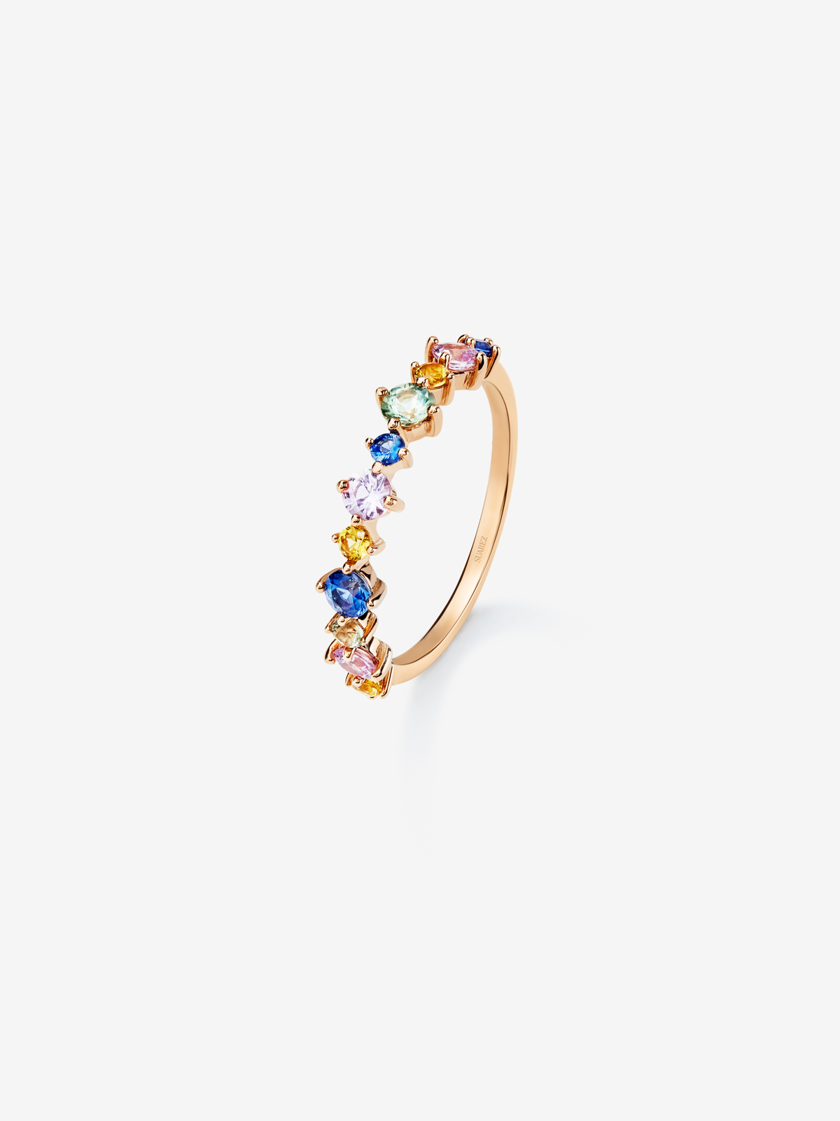 18K Rose Gold Ring with Multicolor Sapphire