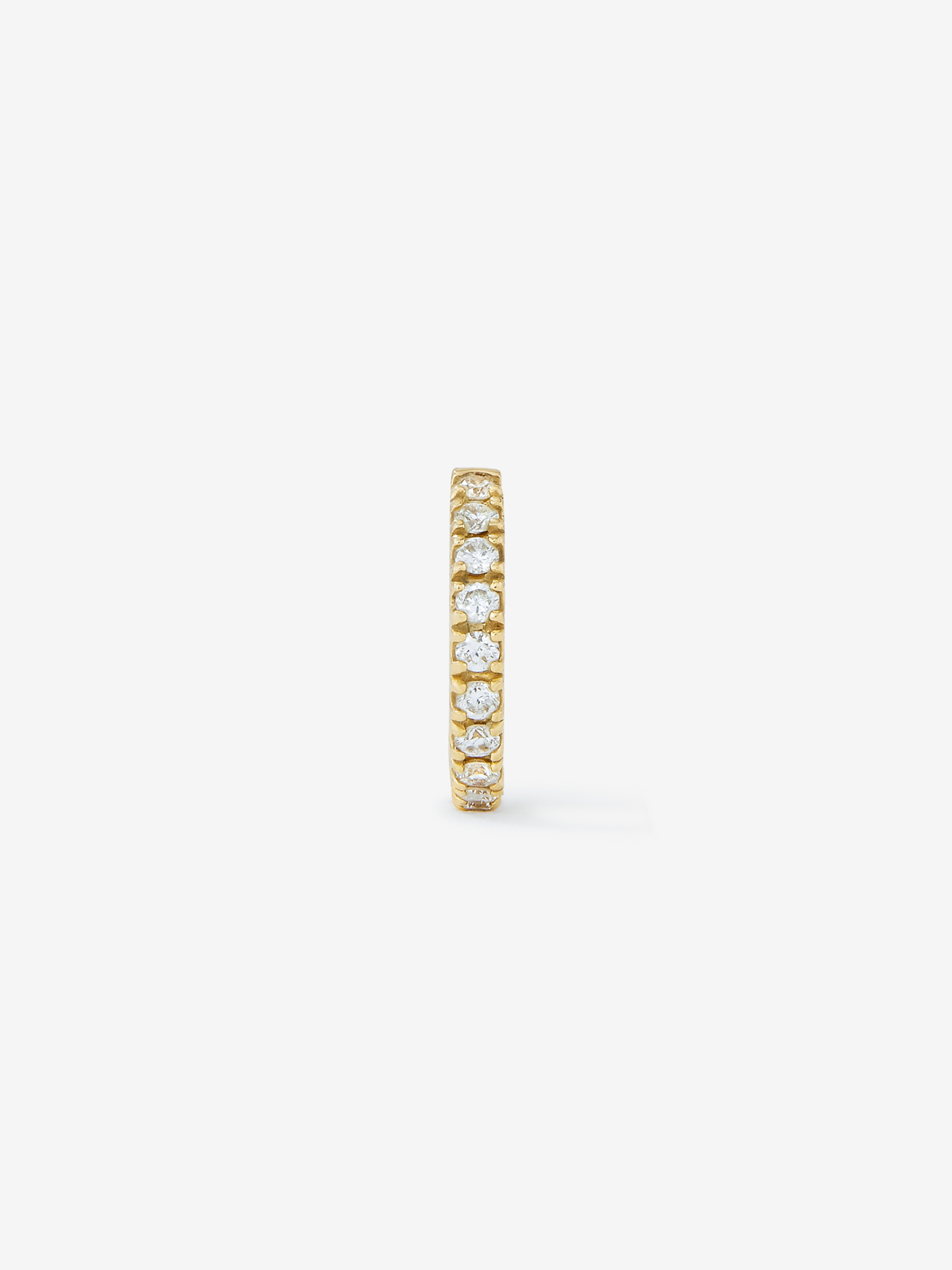 Individual slope of 18k yellow gold ring with white diamonds in 0.05 cts