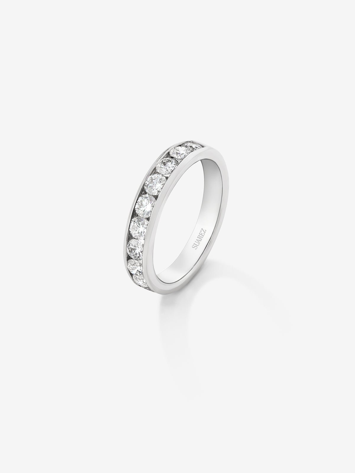 Half ring in 18K white gold with 10 brilliant-cut diamonds with a total of 1.1 cts