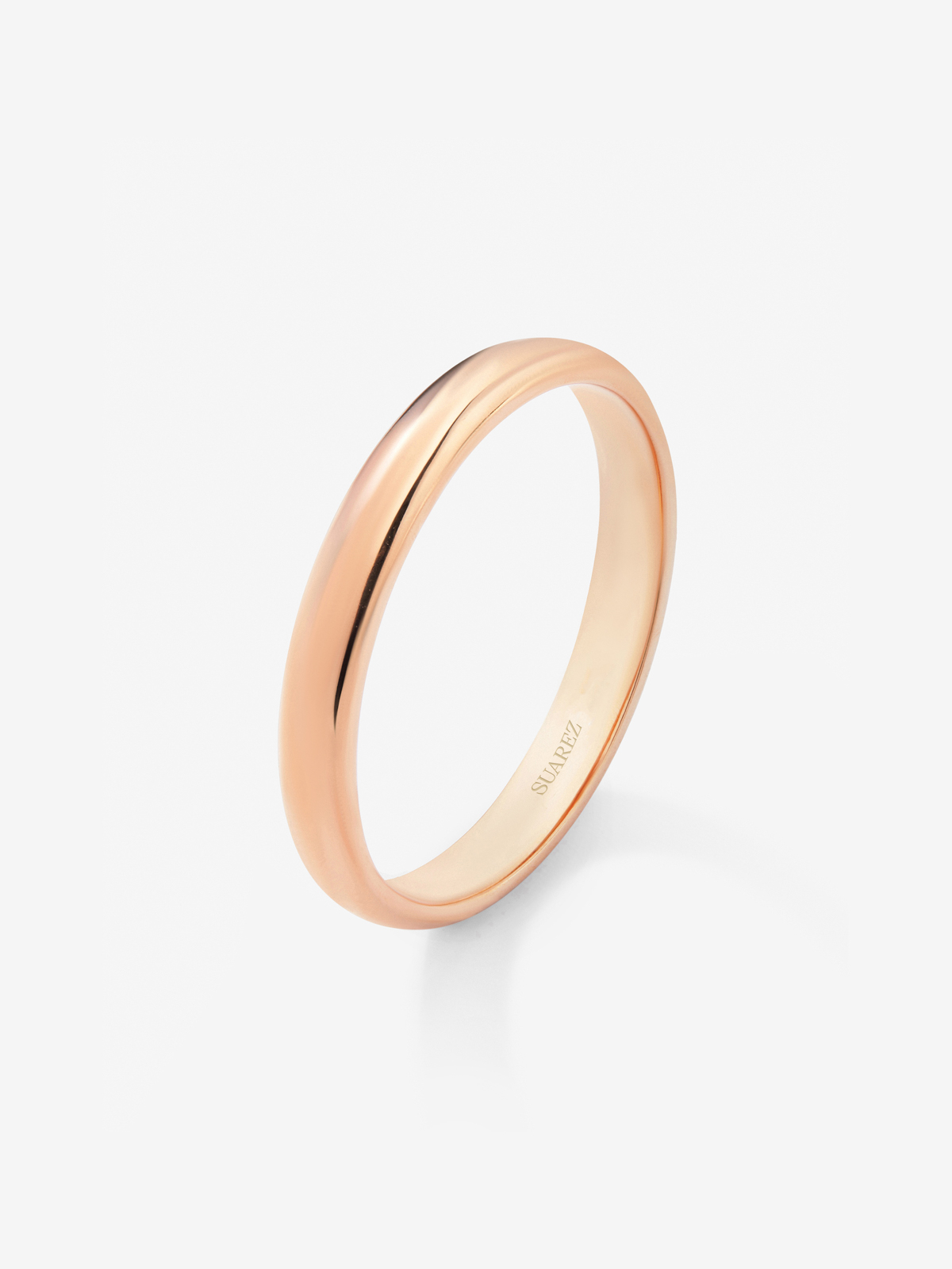 18K rose gold wedding band of 2.60mm