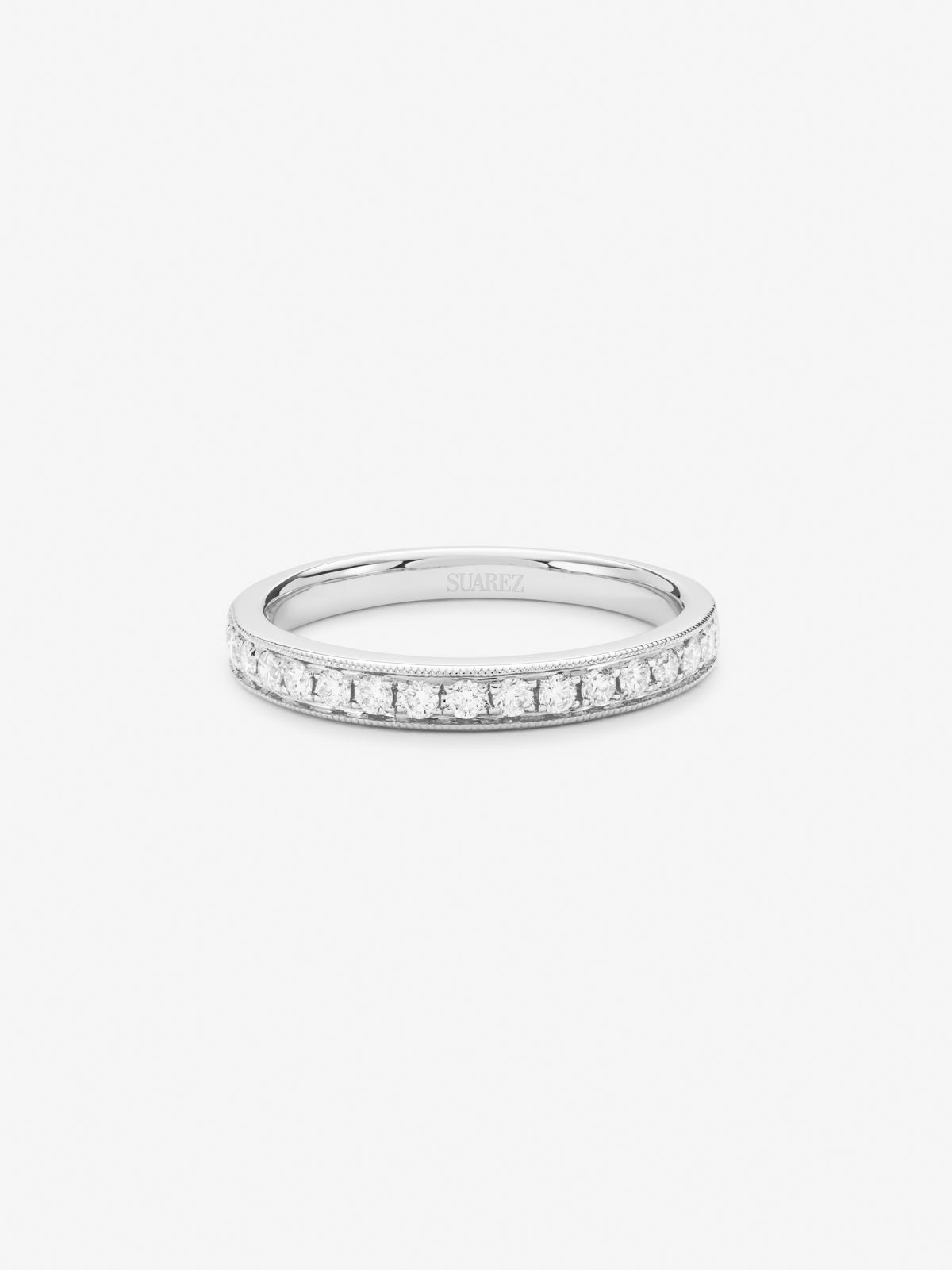 Half ring in 18K white gold with 16 brilliant-cut diamonds with a total of 0.29 cts