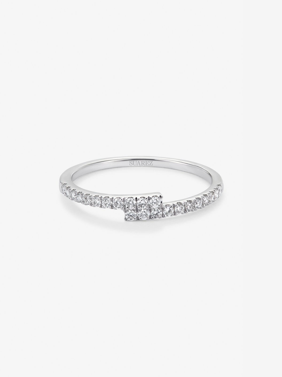 You and me ring in 18K white gold with 22 brilliant-cut diamonds with a total of 0.18 cts