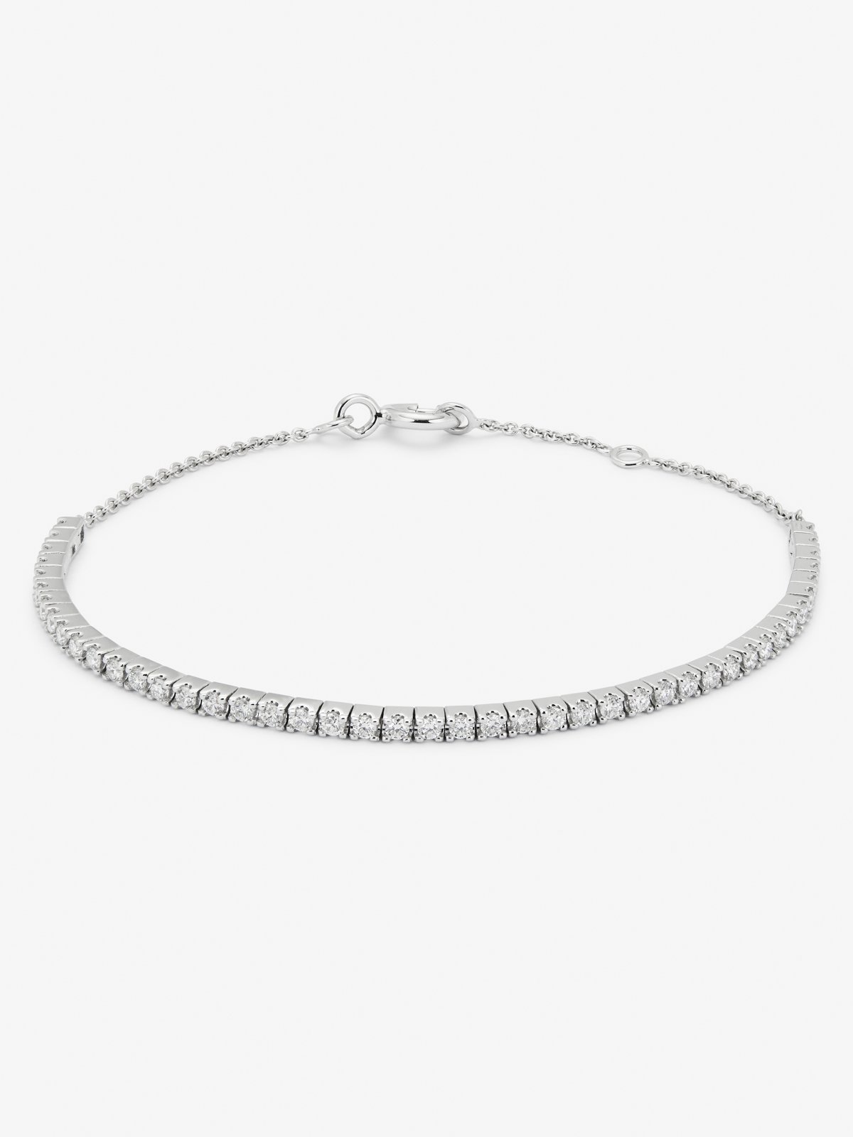 Pulsera rivière de oro blanco de 18K con diamantes en talla brillante de 0,09 cts