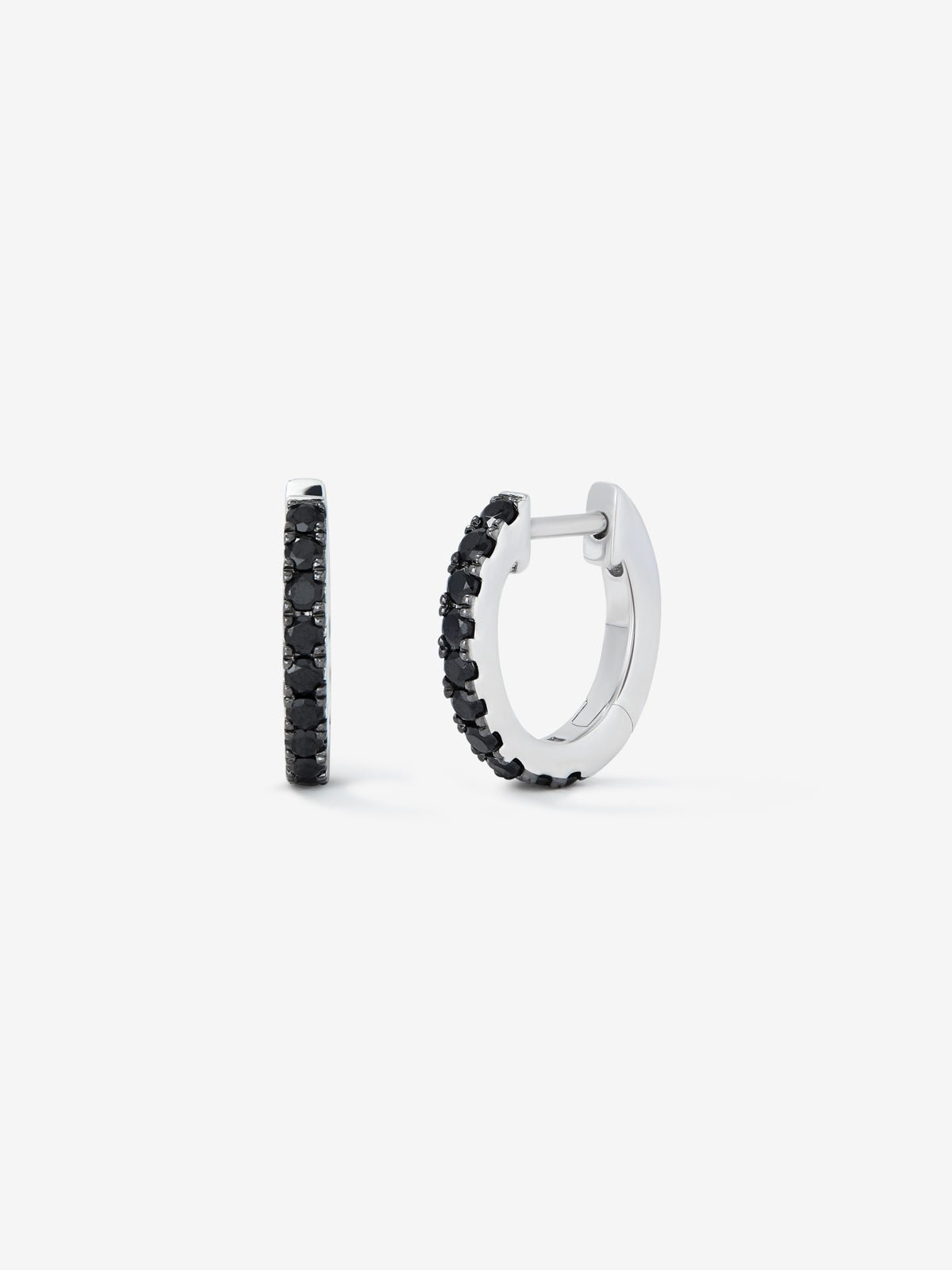 Fine silver 925 hoop earrings with spinels