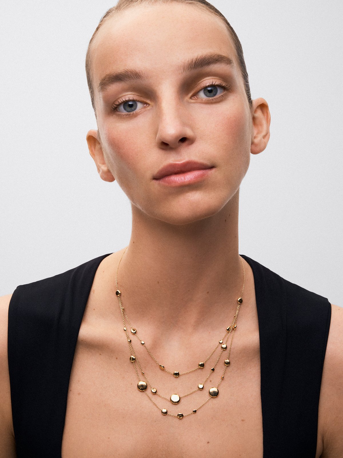 18K Yellow Gold Triple Necklace