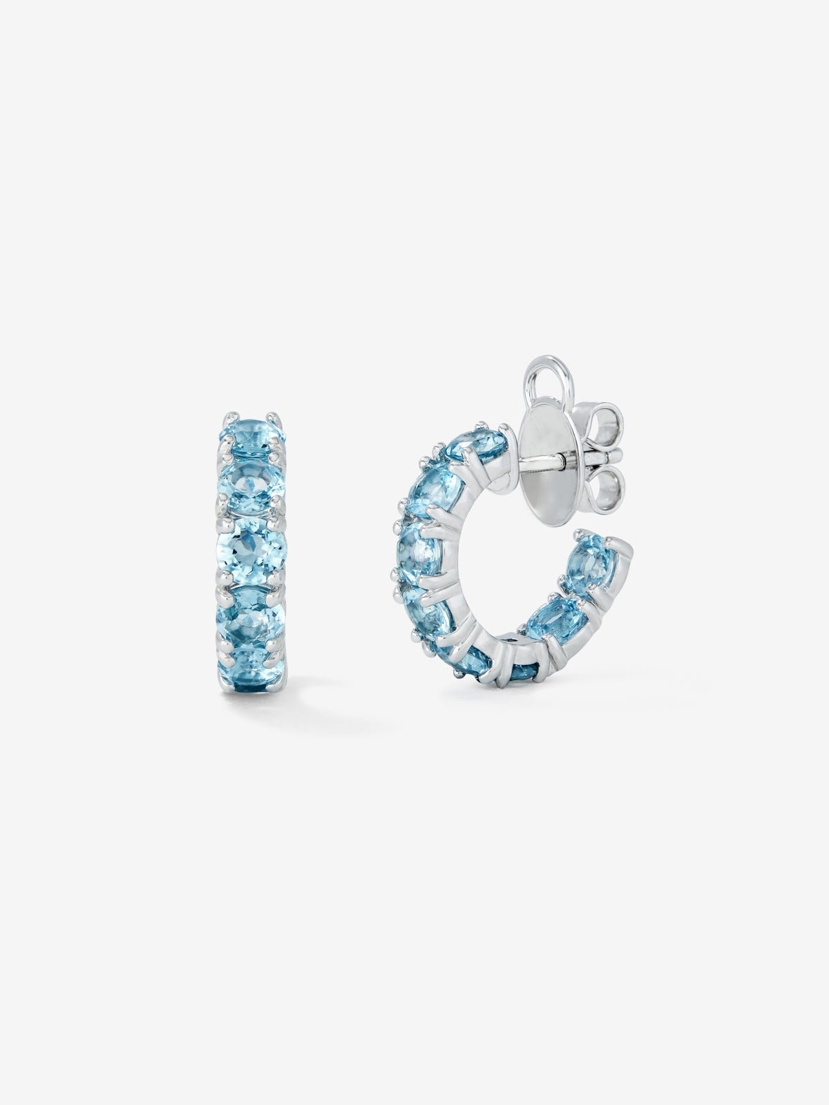 Silver Aro Earrings 925 Topacio