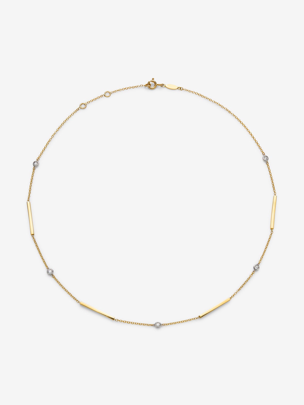 Pendant with 18K yellow gold bars and brilliant cut diamonds with a total of 0.17 cts