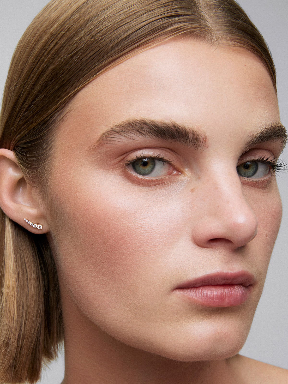18K Rose Gold Climber Earrings with Diamonds