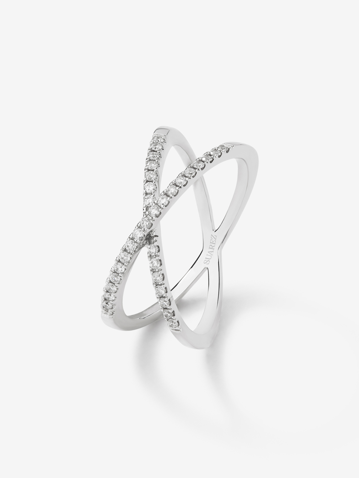 18K White Gold Double Diamond Ring