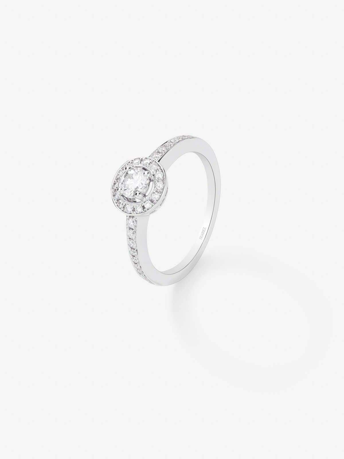 18kt White Gold Commitment Ring with 0.30cts Central Diamond