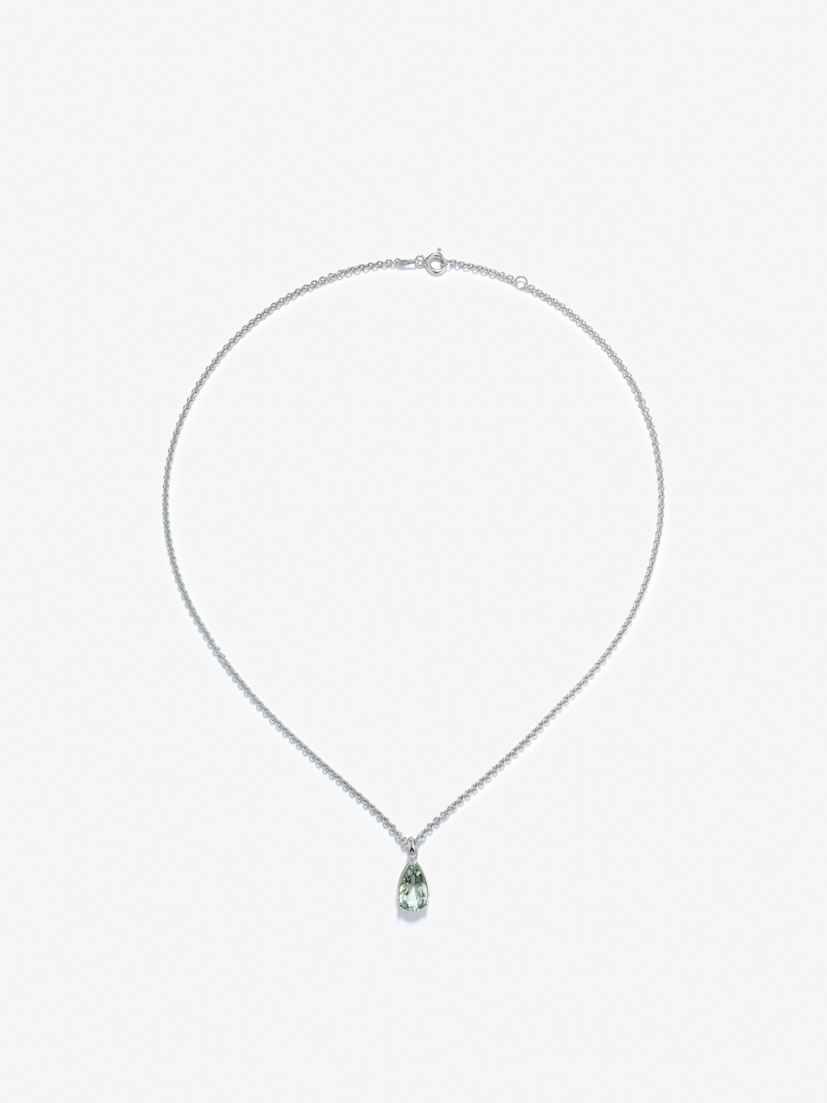 925 silver chain pendant with green amethyst