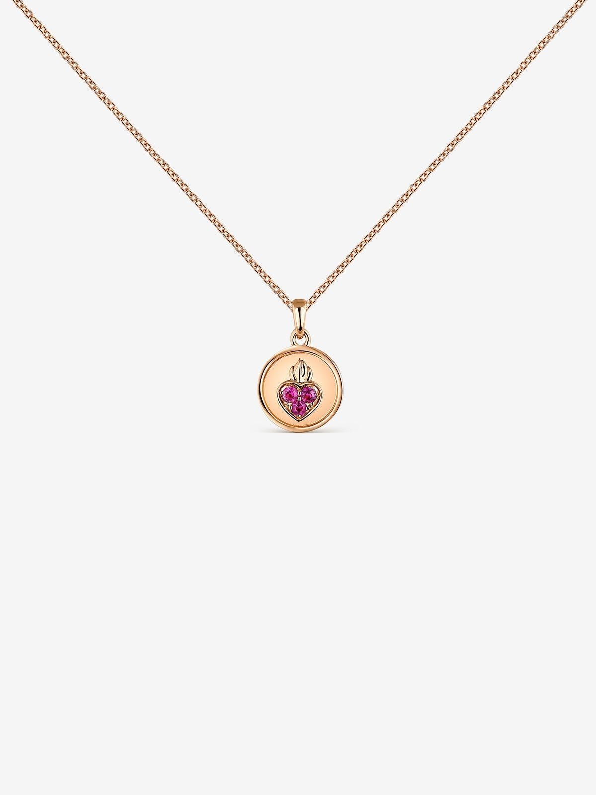 18kt rose gold pendant with sapphires