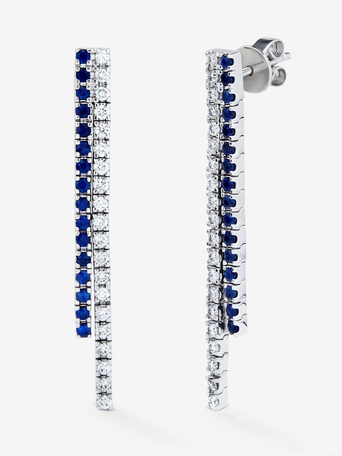 18K White Gold Pendant with Diamond and Sapphire