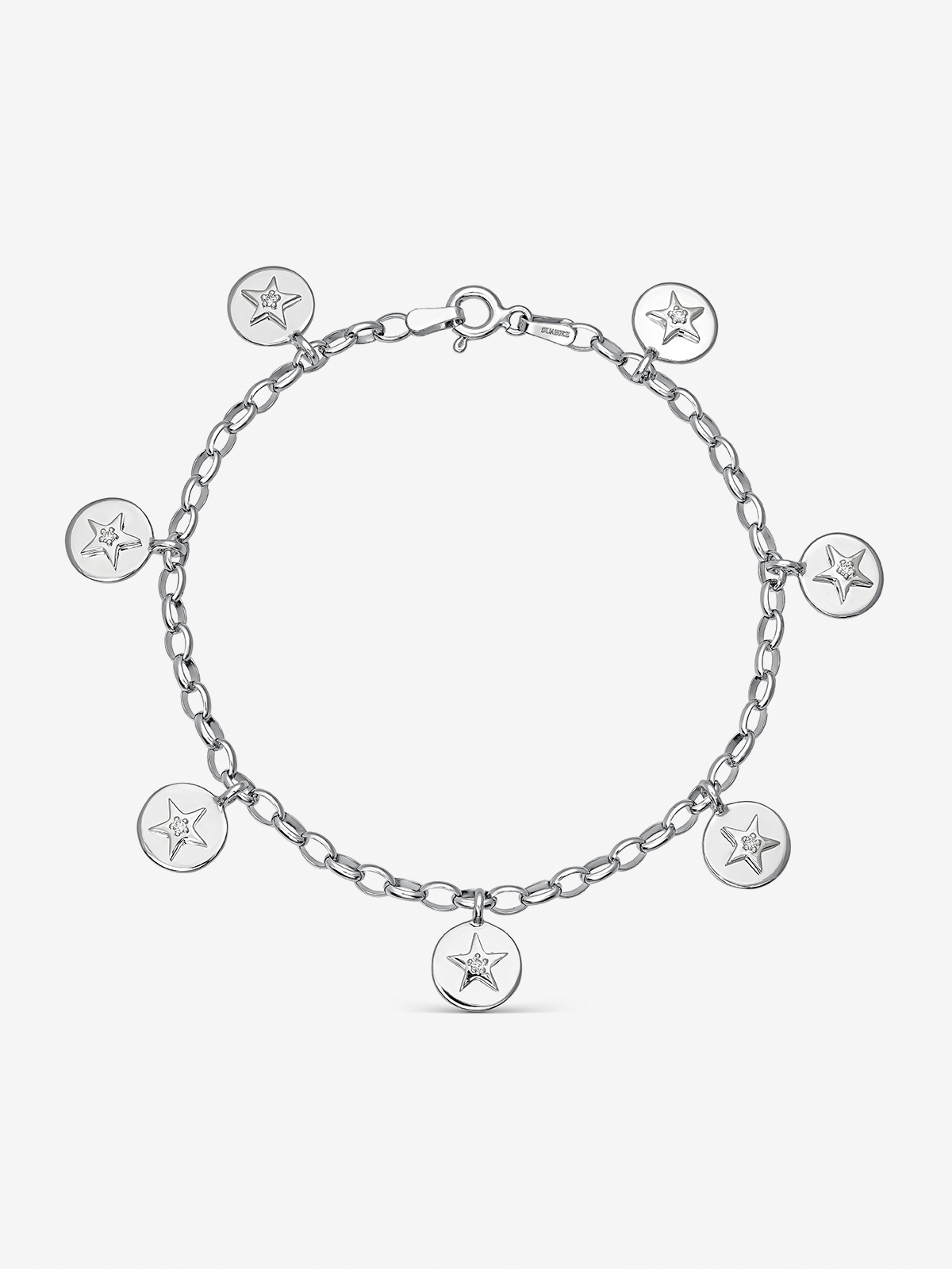 Silver bracelet with diamonds