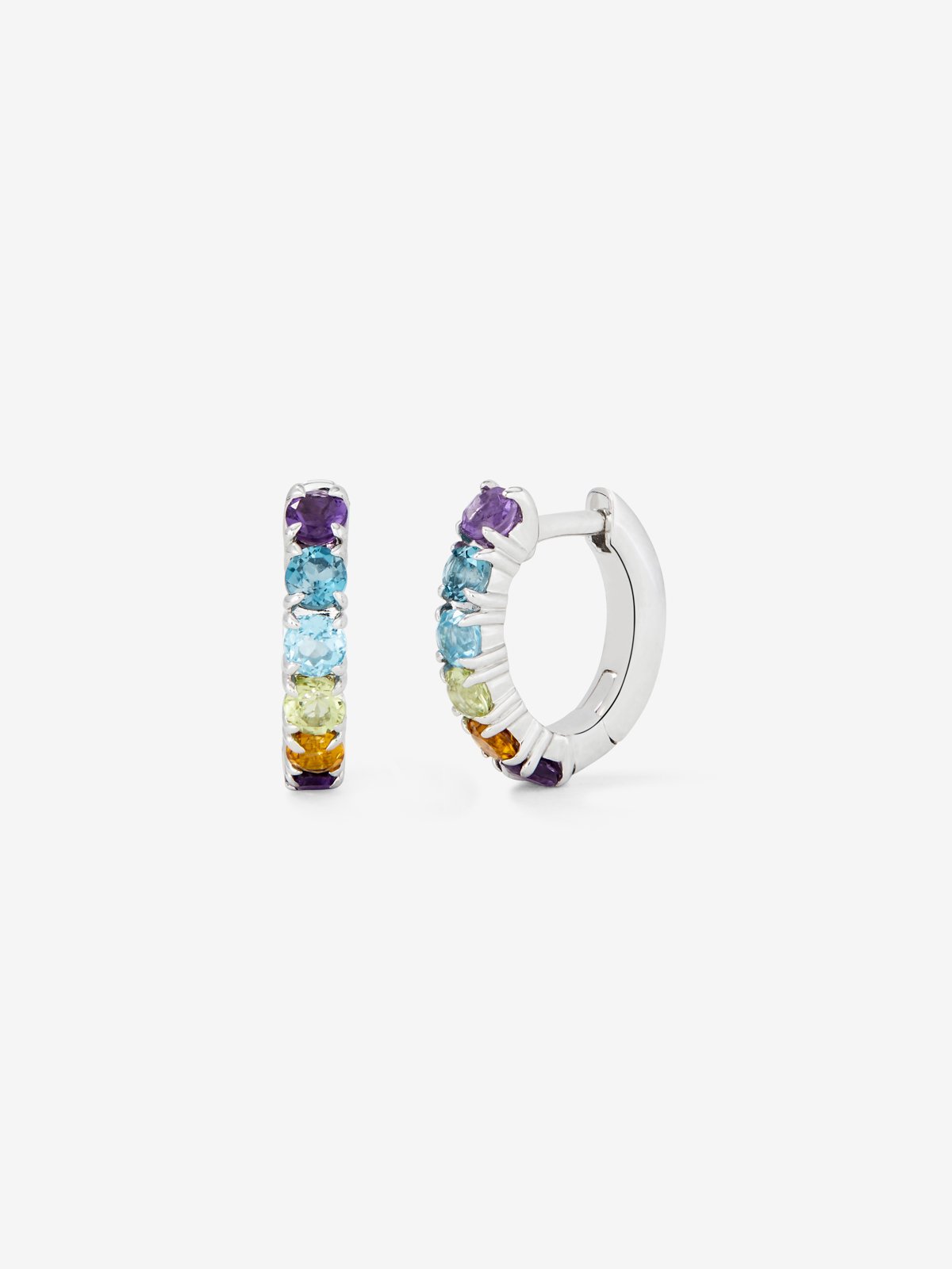 925 Silver Silver Silver Threatening Earrings with multicolored gems