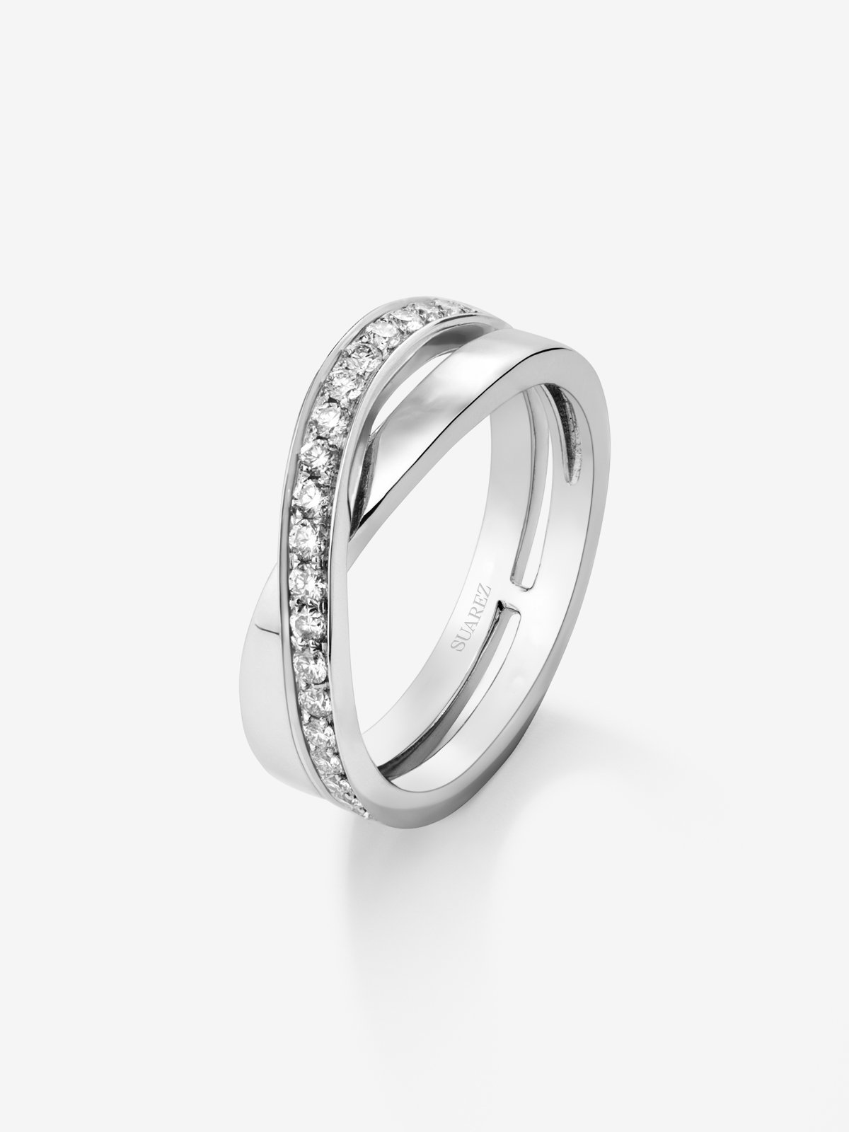 18K White Gold Double Diamond Ring