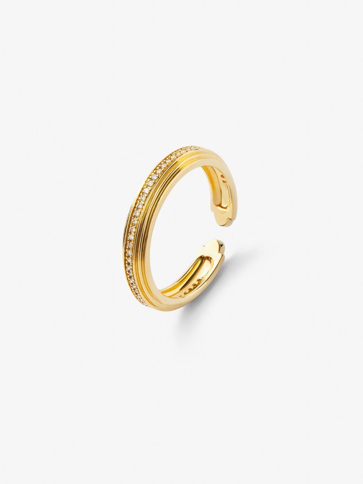 Anillo de oro amarillo de 18K con 50 diamantes en talla brillante con un total de 0,15 cts