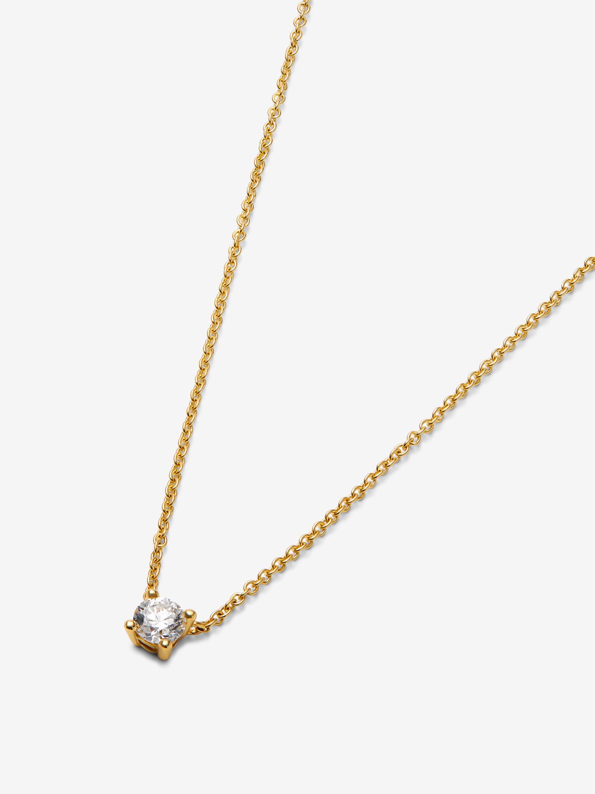 18K yellow gold necklace with 0.30 ct brilliant-cut central diamond