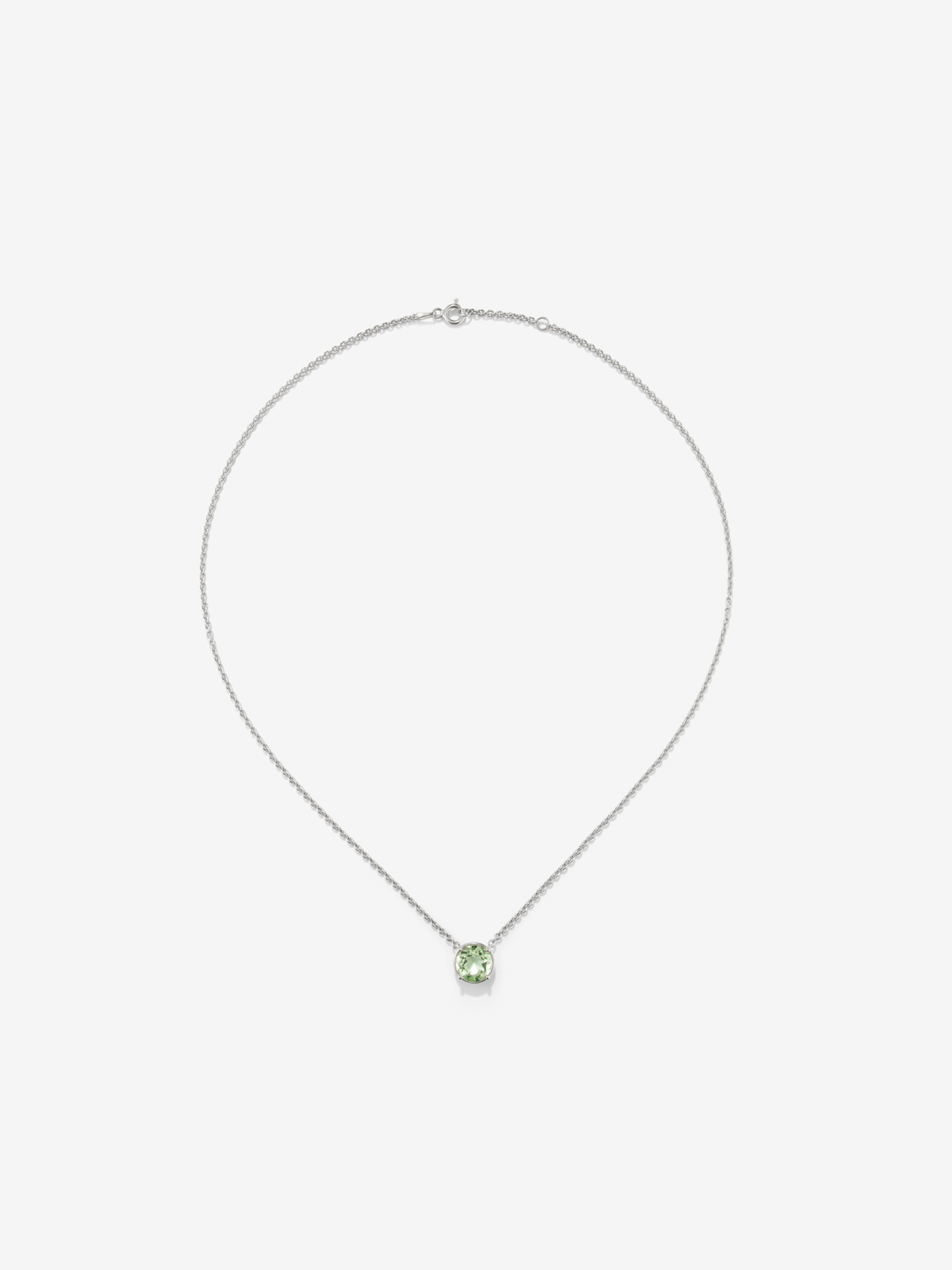 925 Silver chain pendant with green amethyst