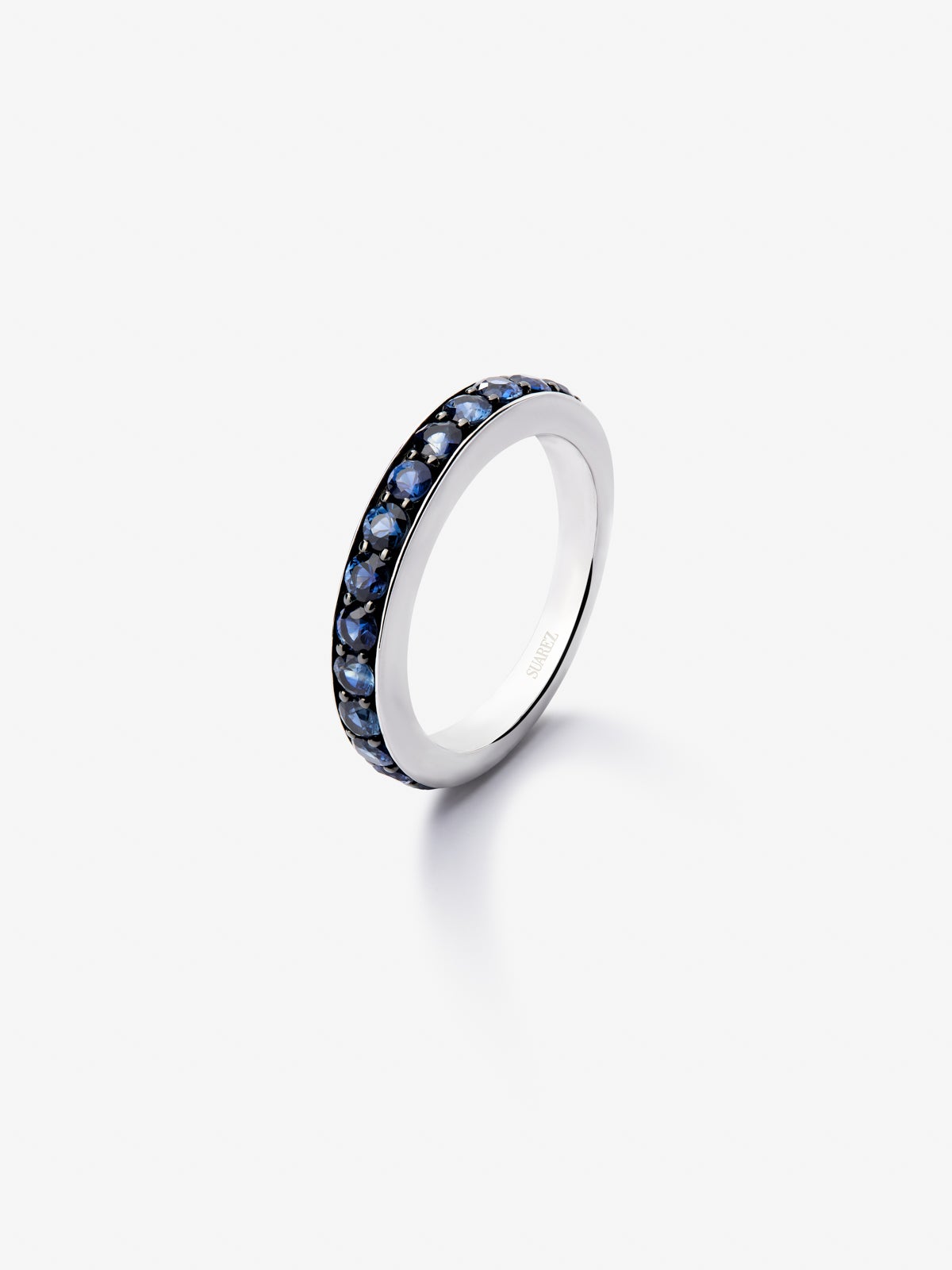 Half 925 silver alliance with 15 brilliant-cut blue sapphires with a total of 1.26 cts
