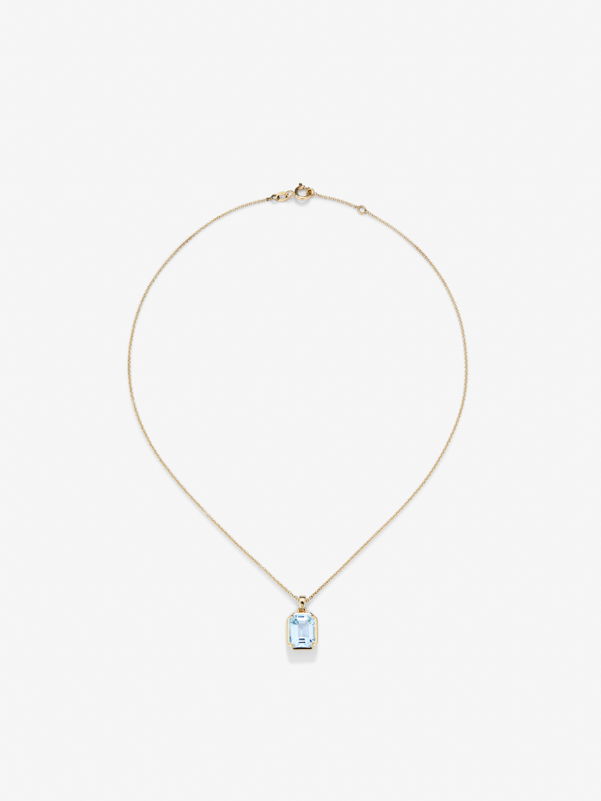 18K yellow gold pendant chain with topaz