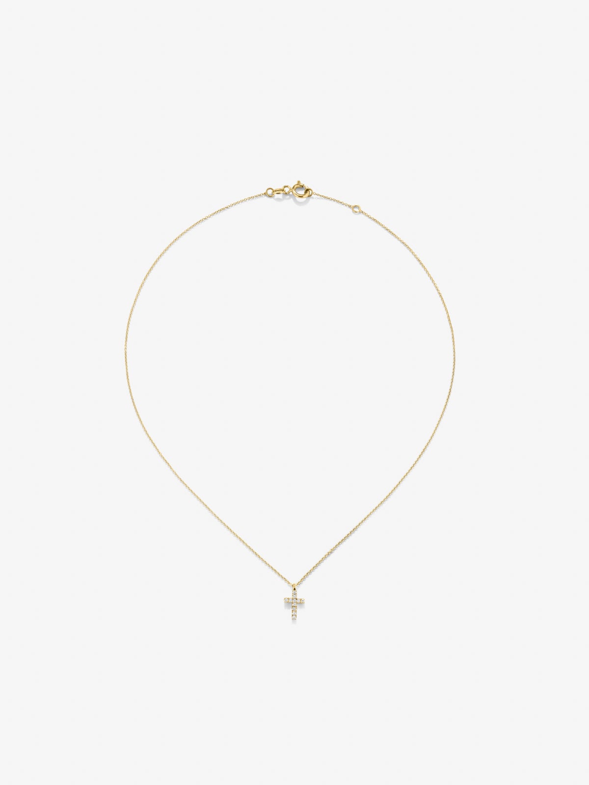 18K yellow gold chain pendant with diamonds