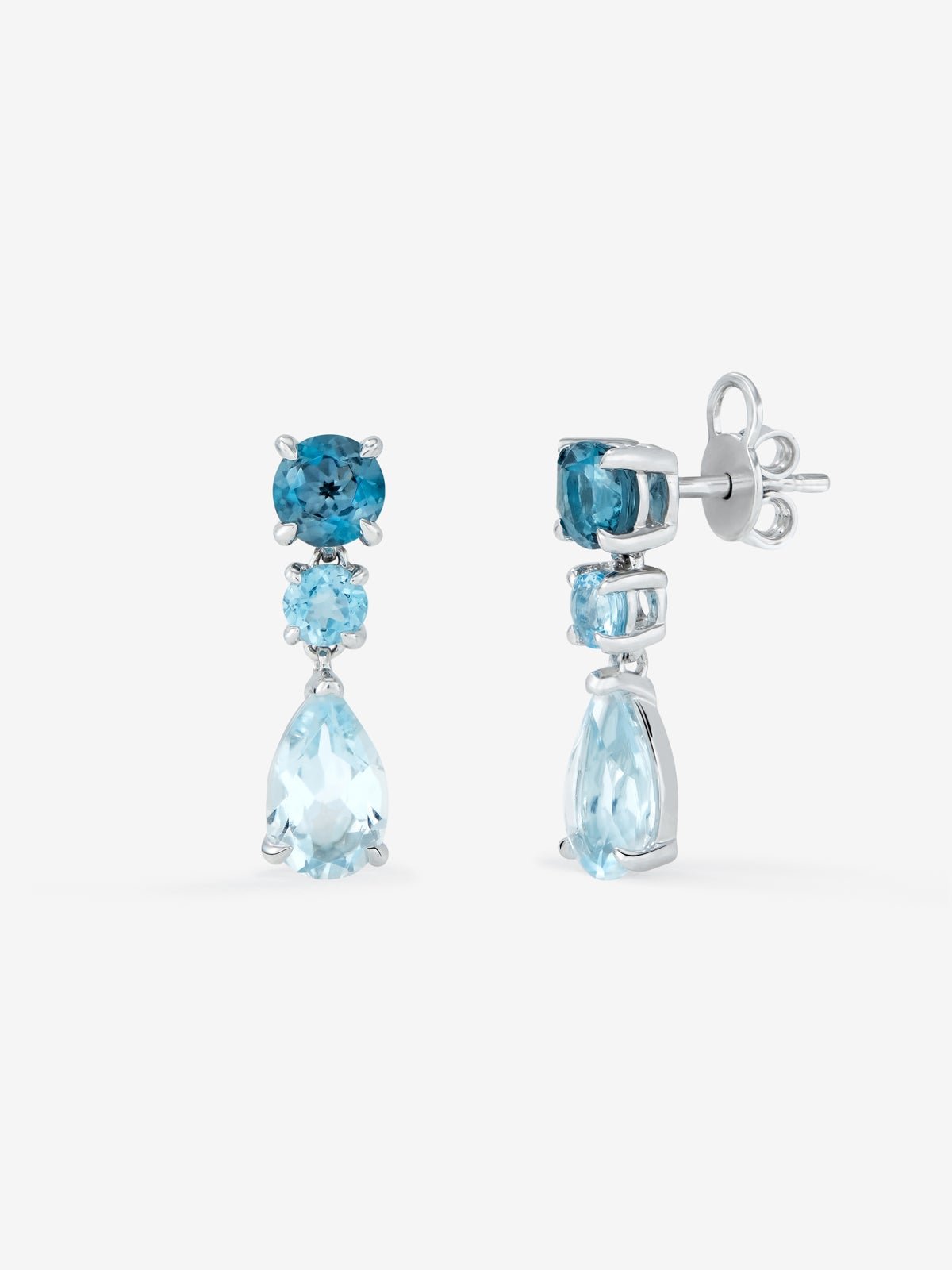 Pendientes largos de plata 925 con topacios