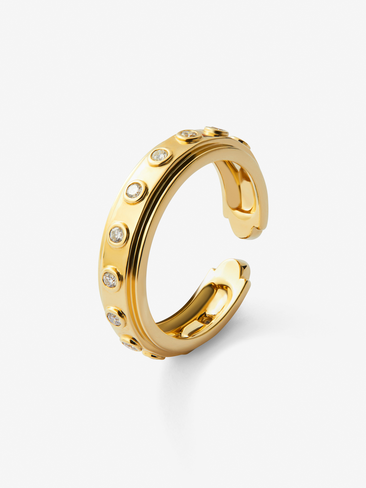 18K yellow gold ring with 16 brilliant-cut diamonds with a total of 0.28 cts