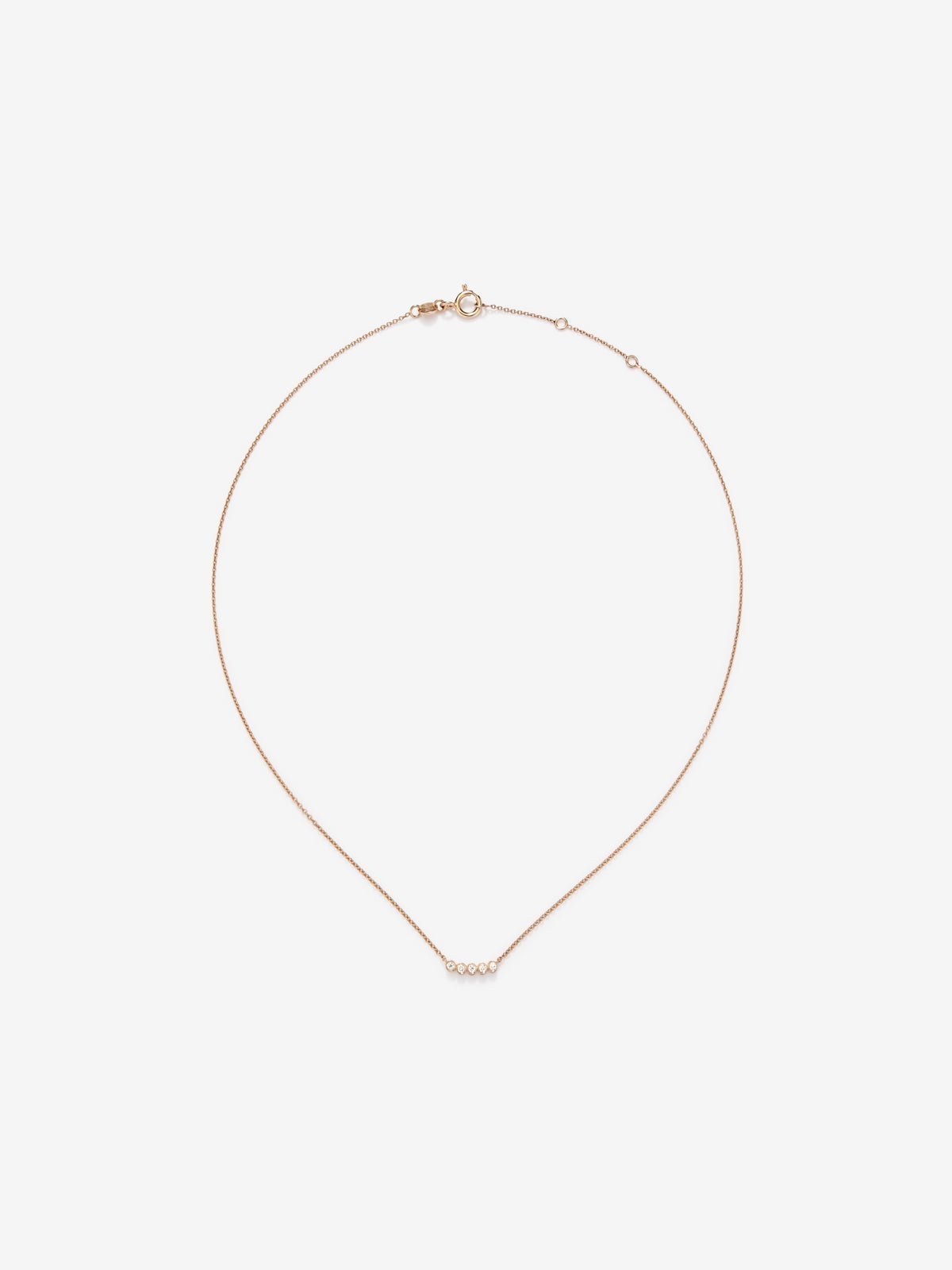 18K Rose Gold Choker Necklace with Diamonds