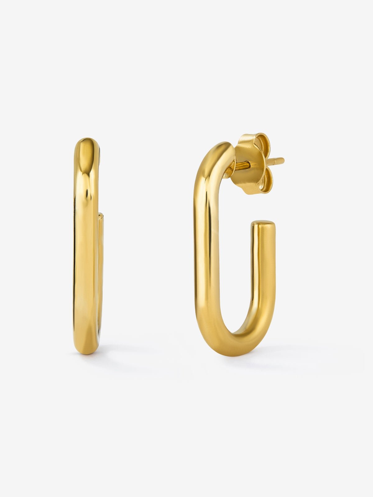 Short forza chain earrings in 18k yellow gold.