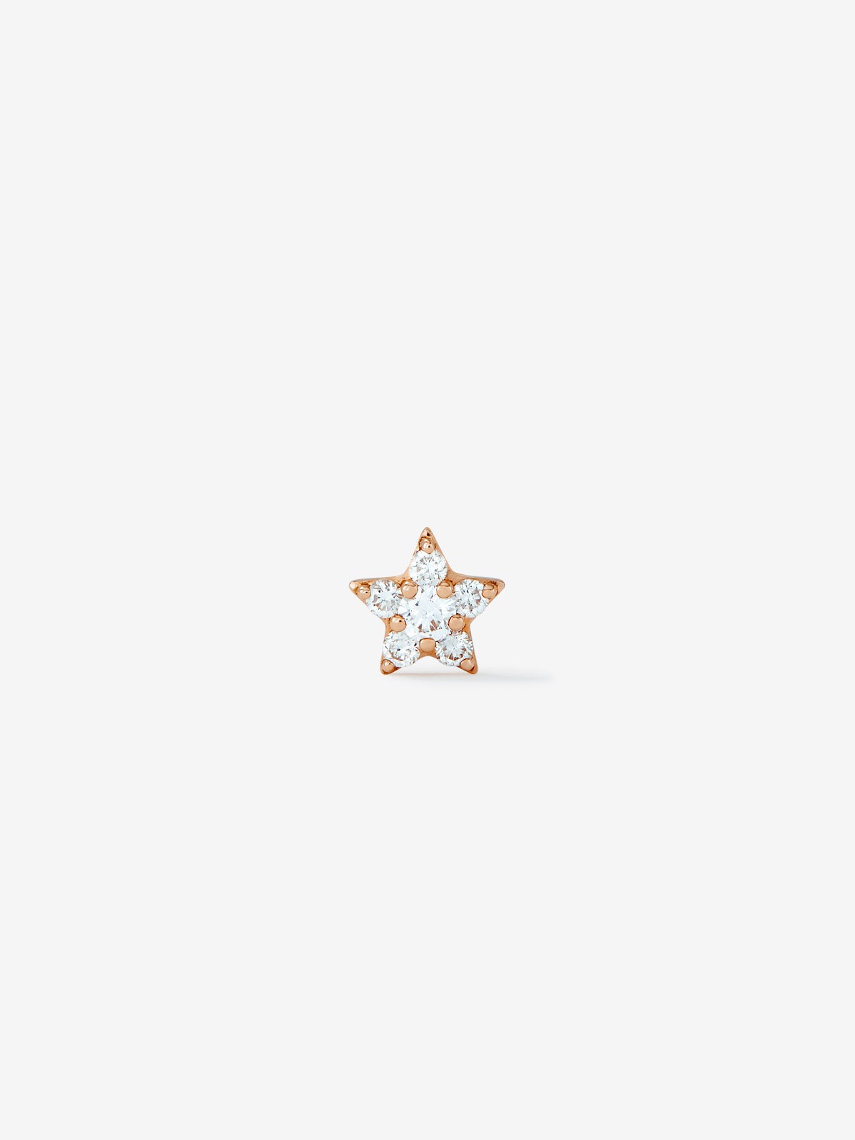 Individual 18K rose gold earring with 6 brilliant-cut diamonds with a total of 0.11 cts